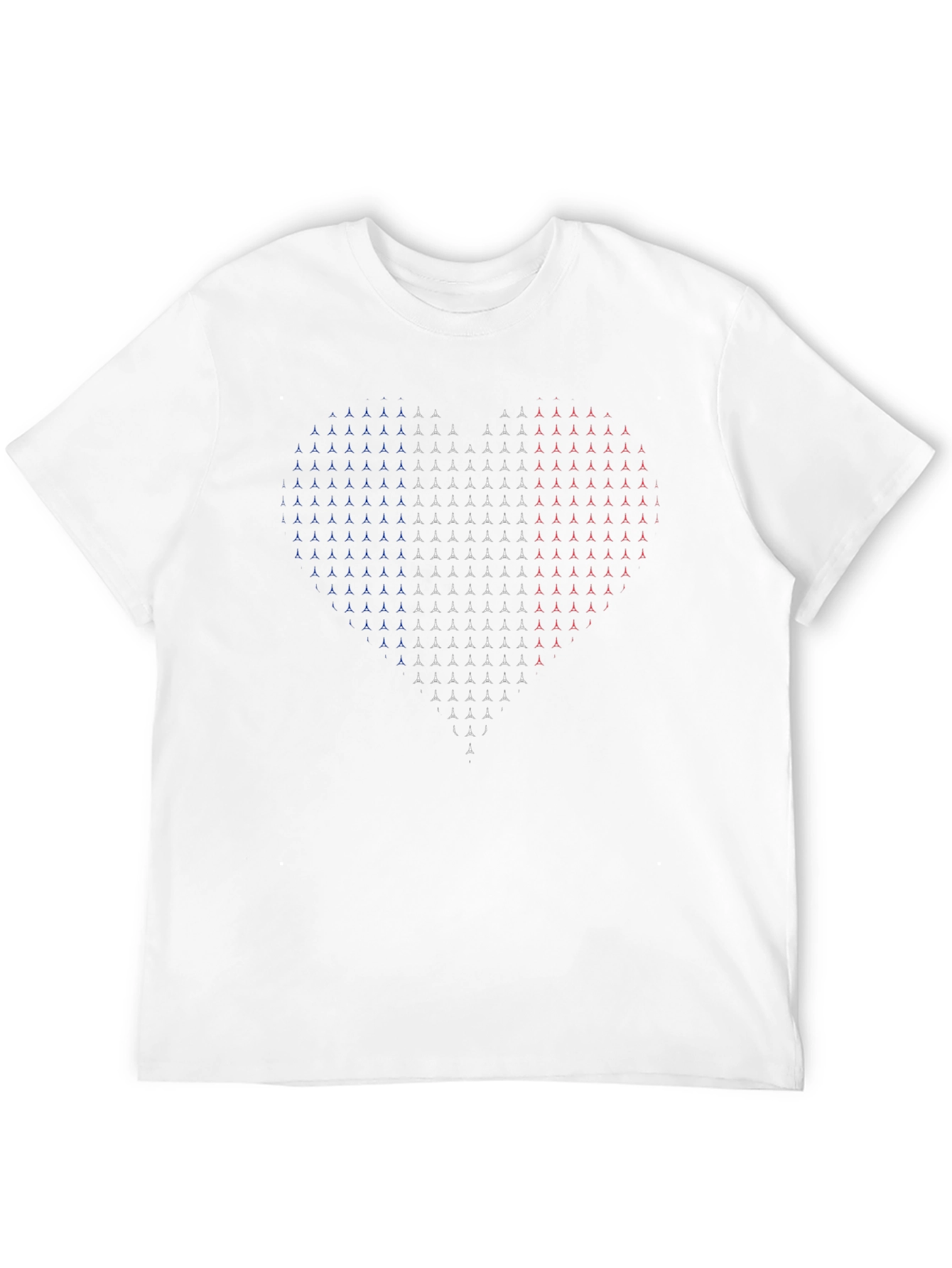 Patriotic Heart Design Mens Black T-Shirt