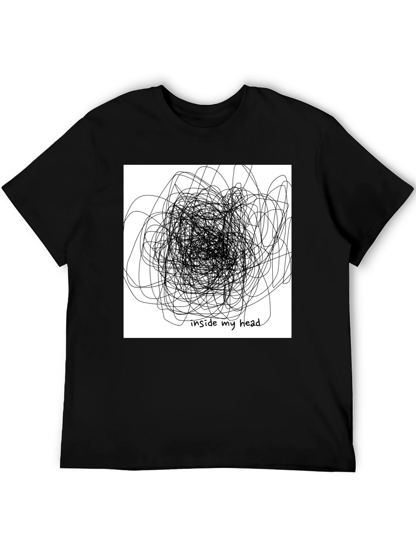 Inside My Head Graphic Tee - Black Cotton T-Shirt