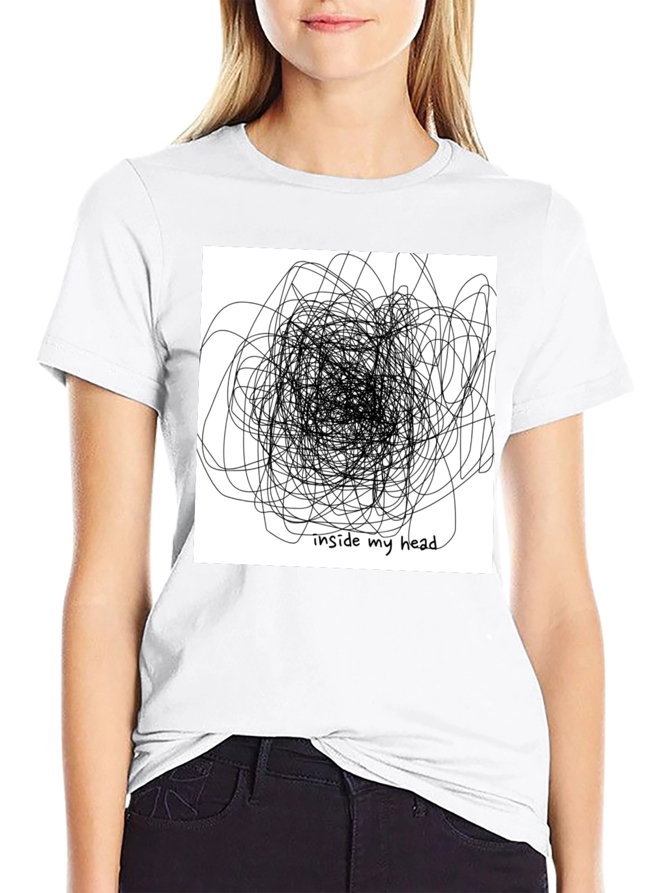 Inside My Head Graphic Tee - Black Cotton T-Shirt
