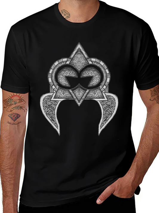 Abstract Graphic Tee - Stylish Mens Black T-Shirt