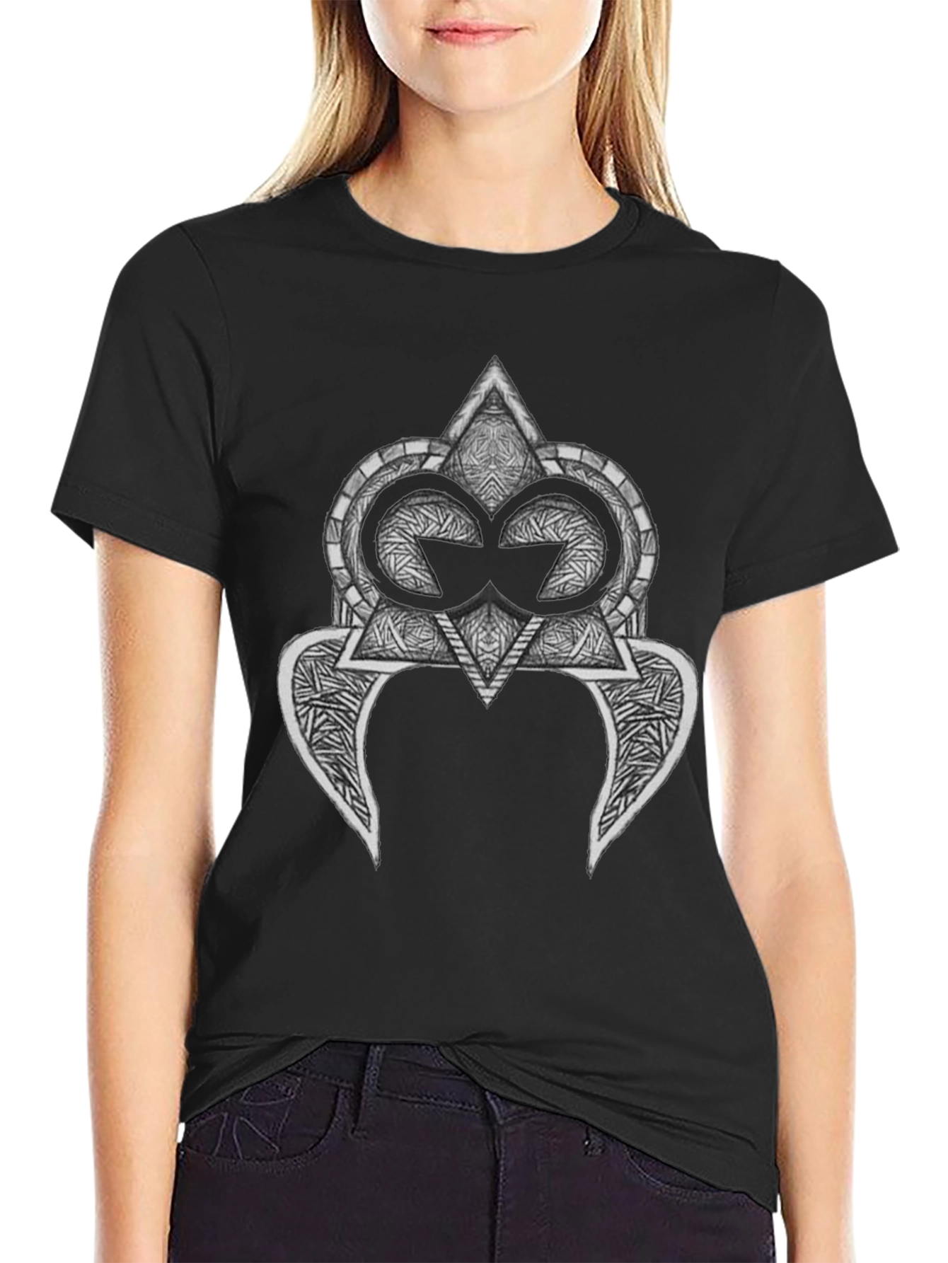 Abstract Graphic Tee - Stylish Mens Black T-Shirt