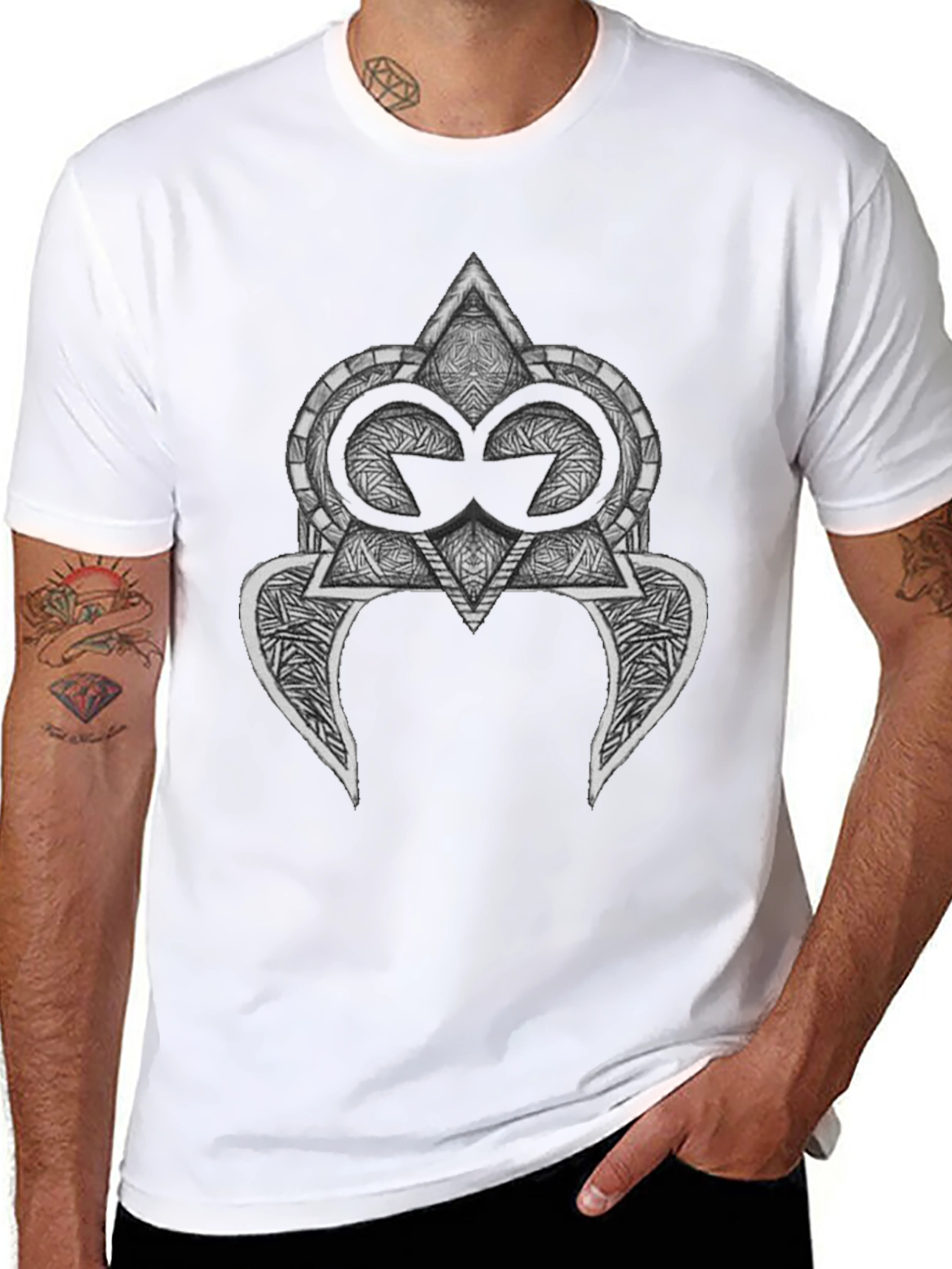 Abstract Graphic Tee - Stylish Mens Black T-Shirt