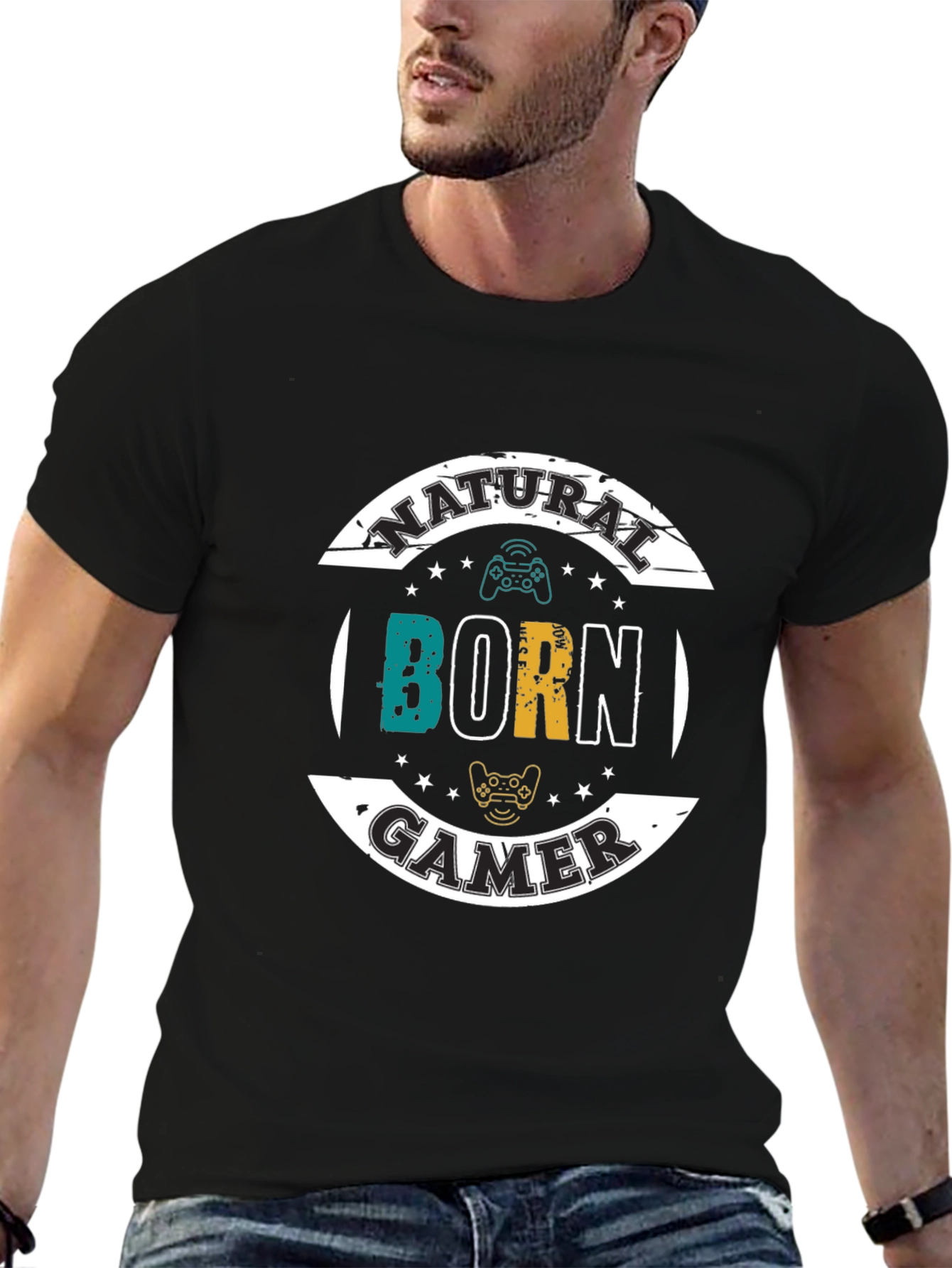 Natural Born Gamer Black T-Shirt