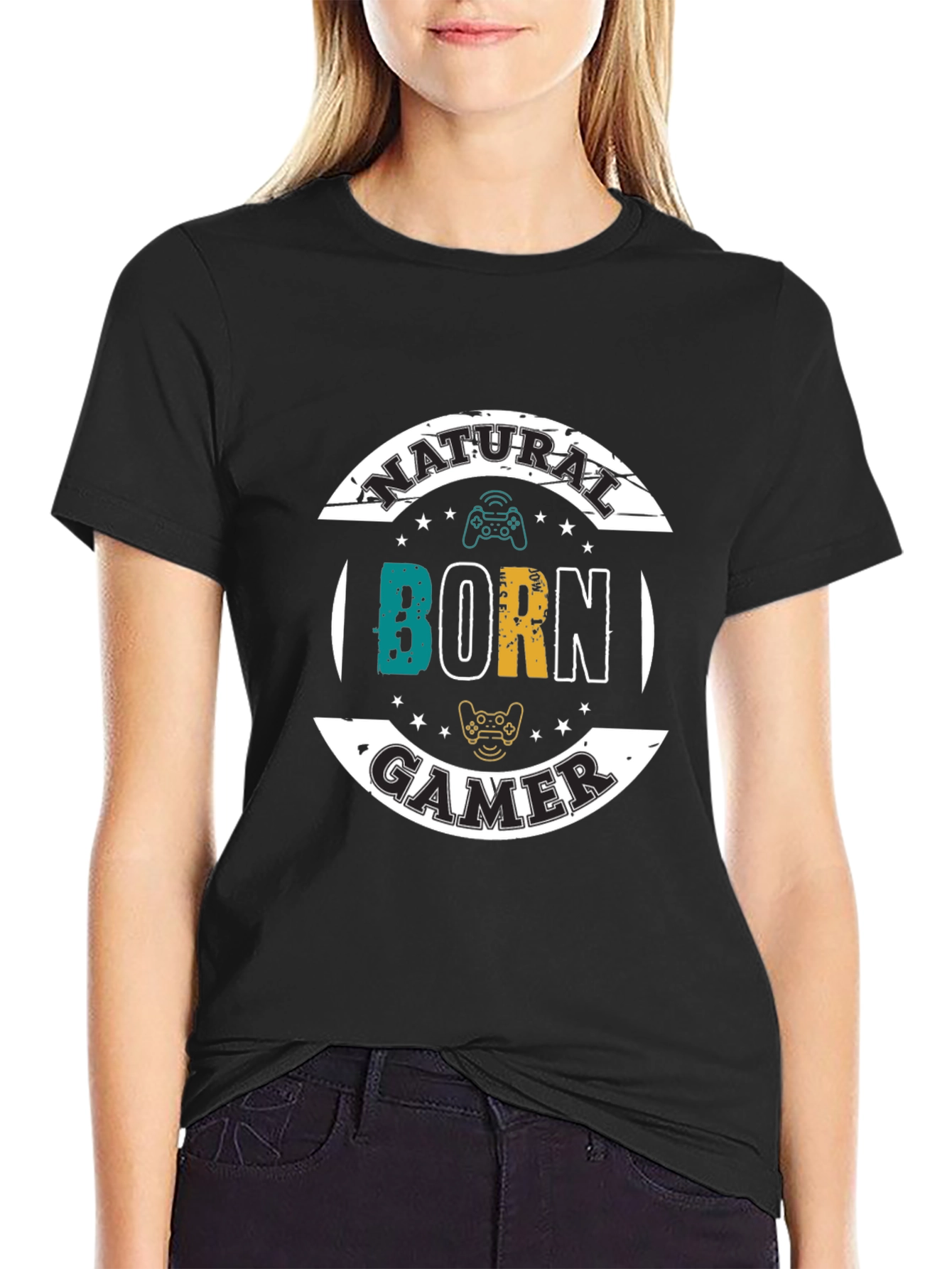 Natural Born Gamer Black T-Shirt