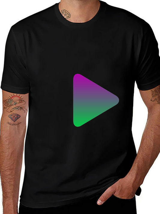 Gradient Triangle Black T-Shirt