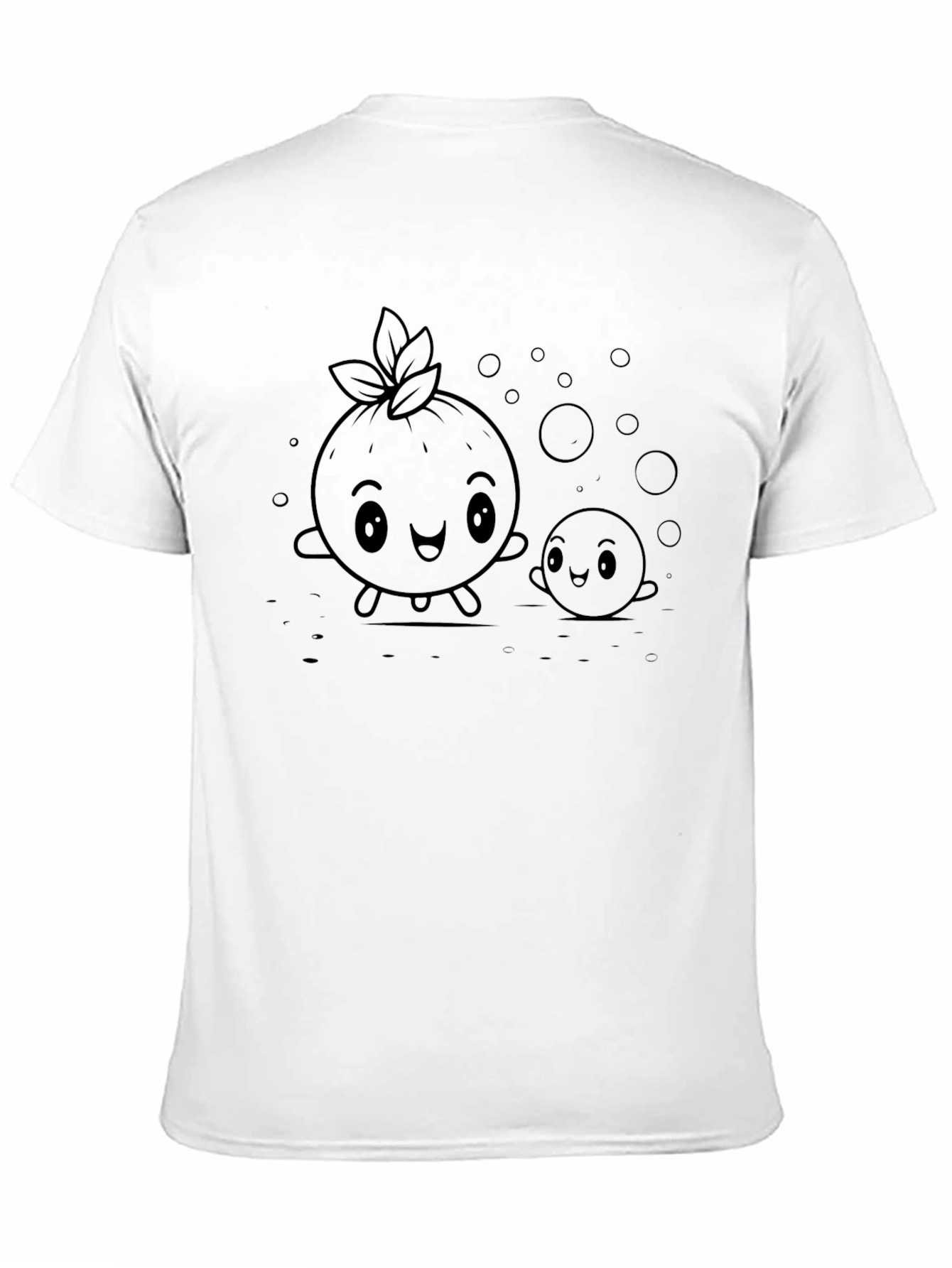 Cute Cartoon Fruit Black T-Shirt