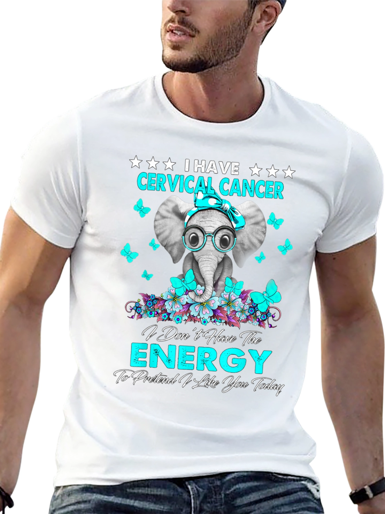 Cervical Cancer Awareness Elephant Graphic Tee
