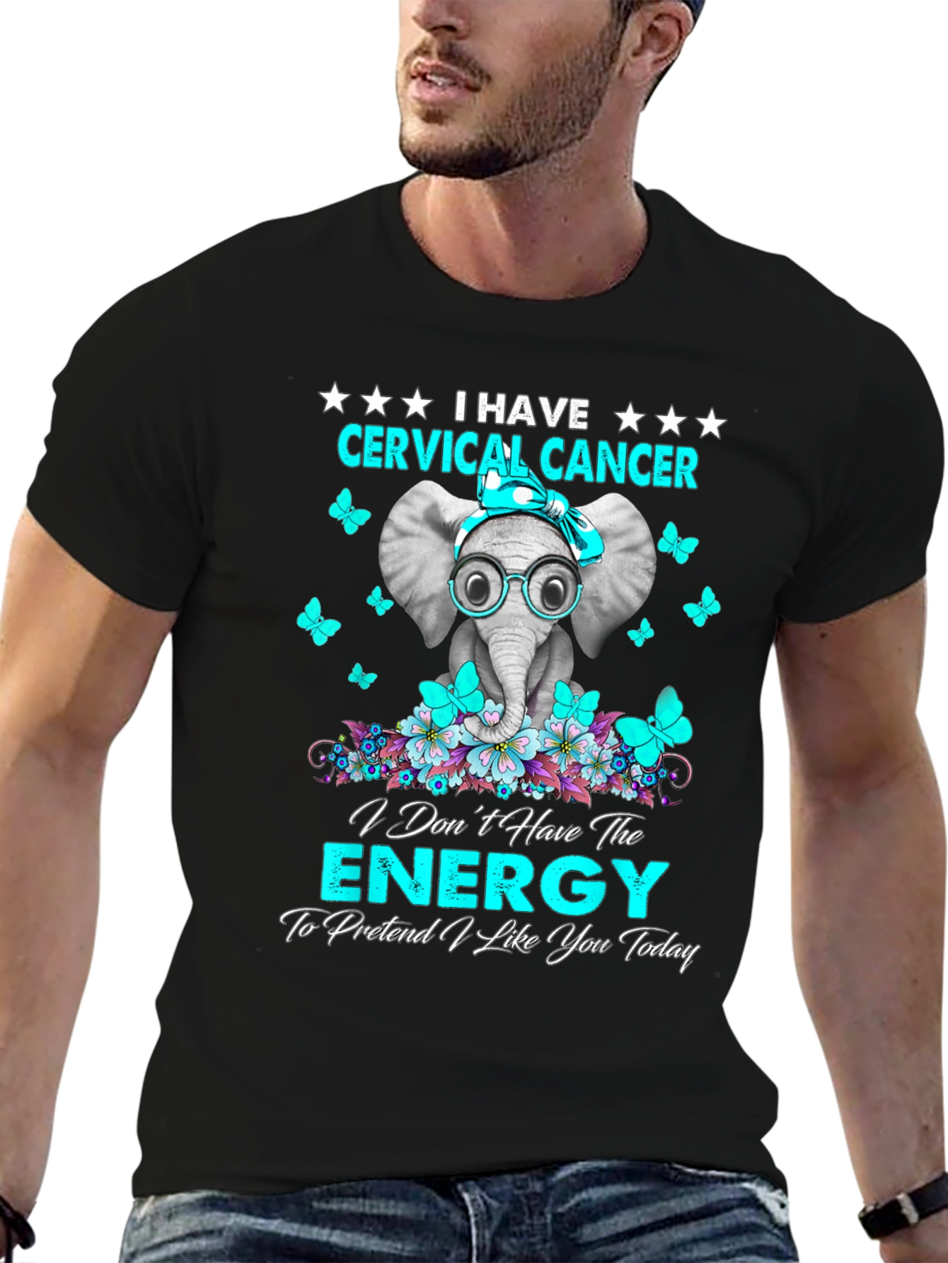 Cervical Cancer Awareness Elephant Graphic Tee
