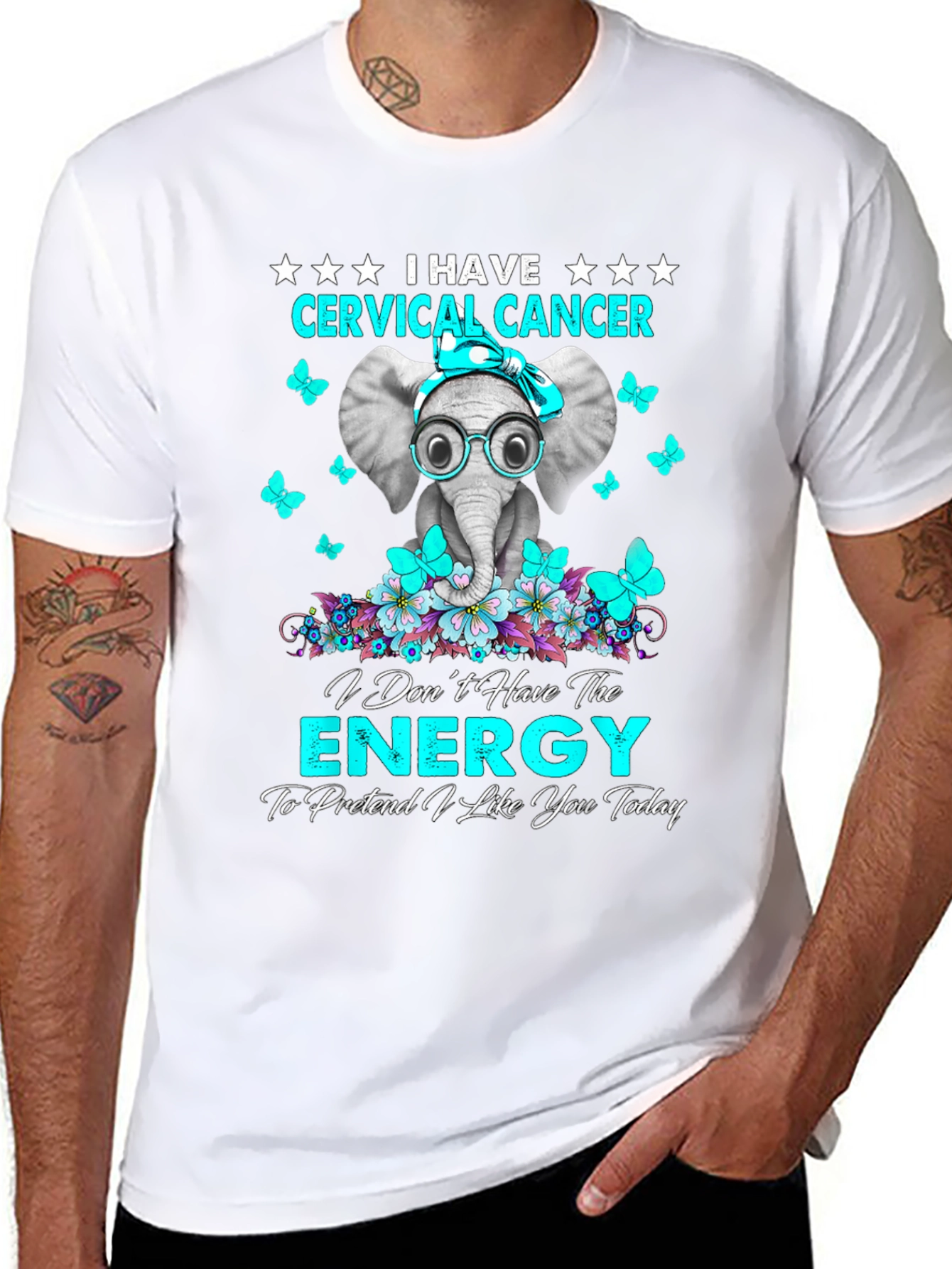 Cervical Cancer Awareness Elephant Graphic Tee