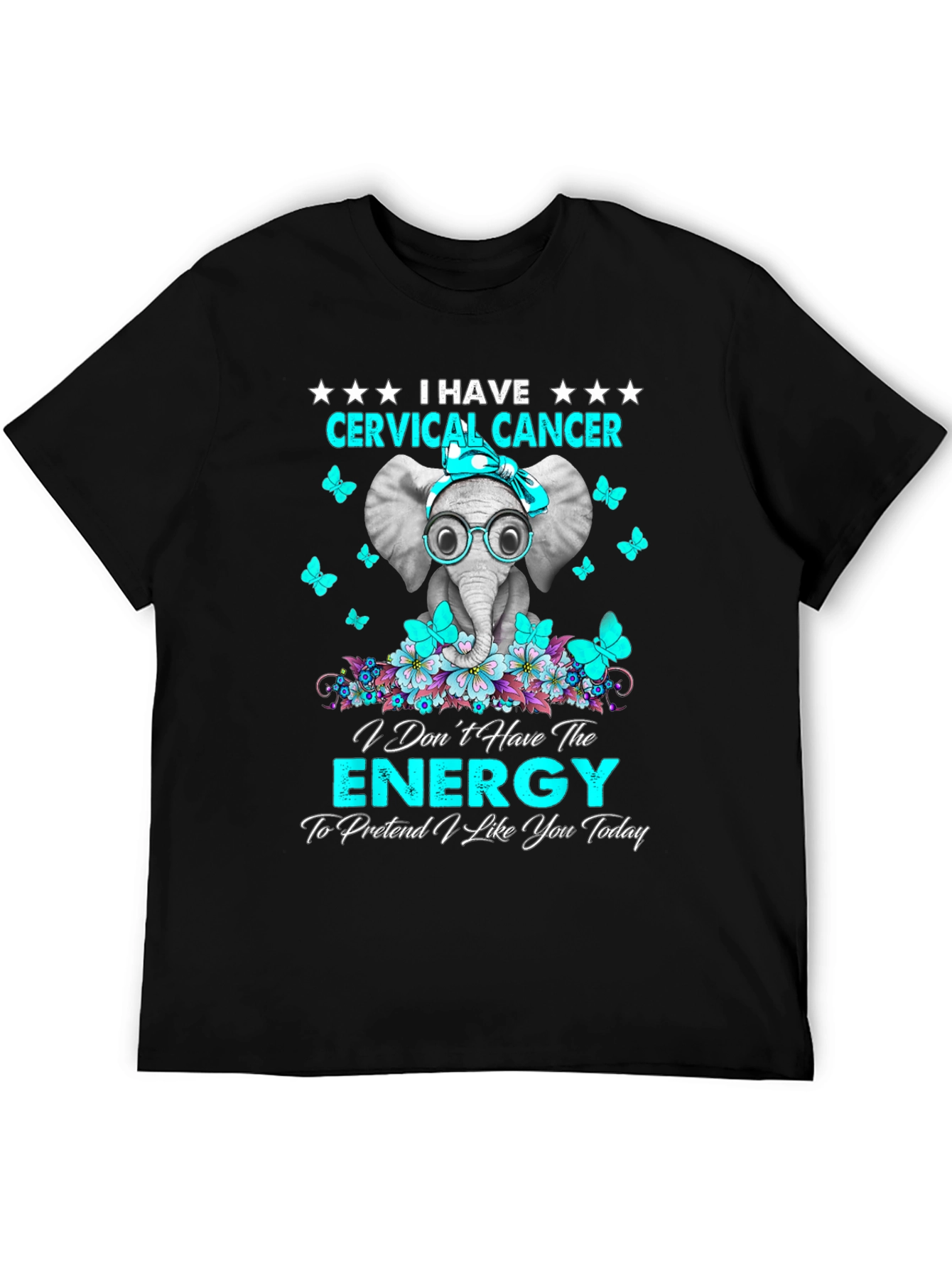 Cervical Cancer Awareness Elephant Graphic Tee