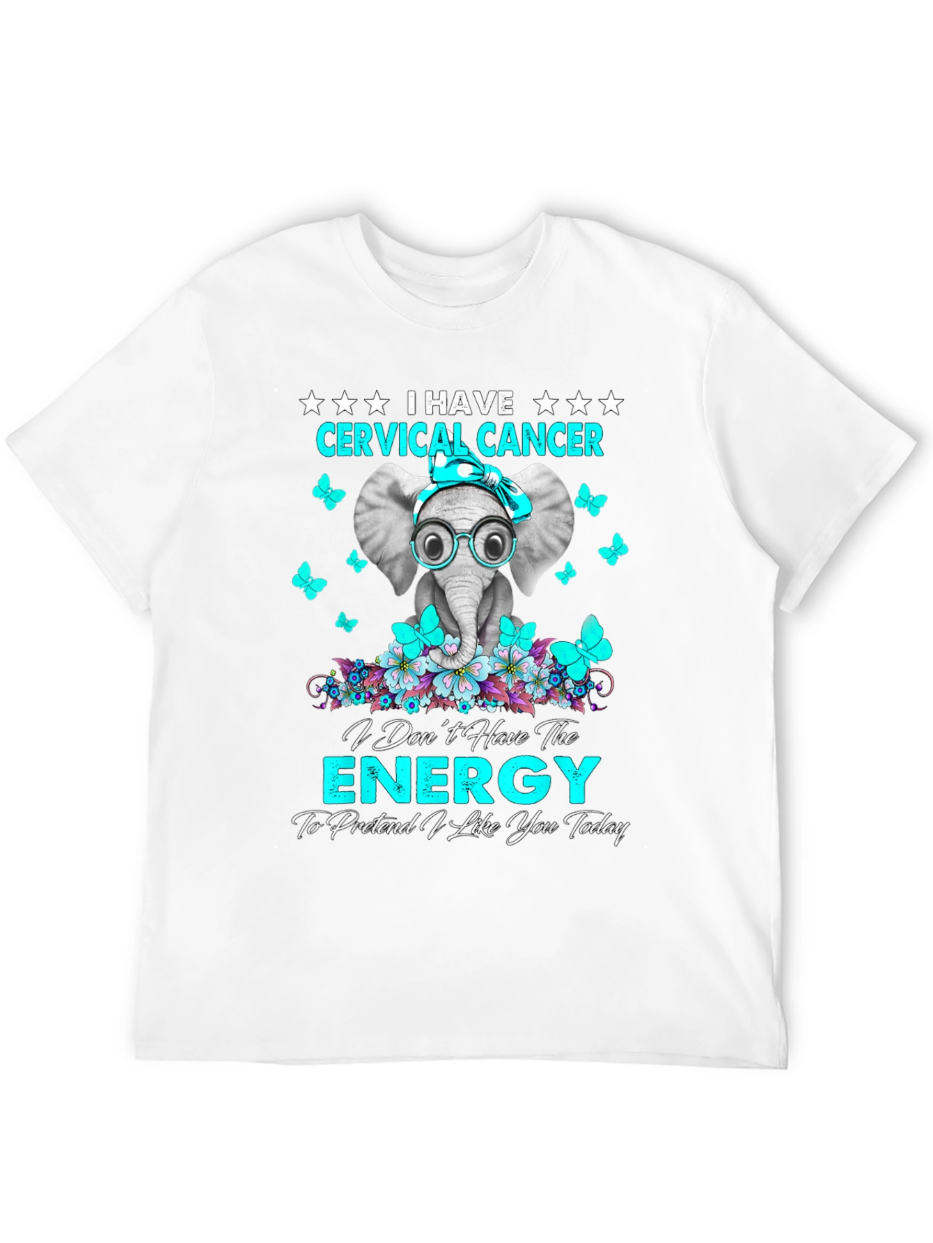 Cervical Cancer Awareness Elephant Graphic Tee