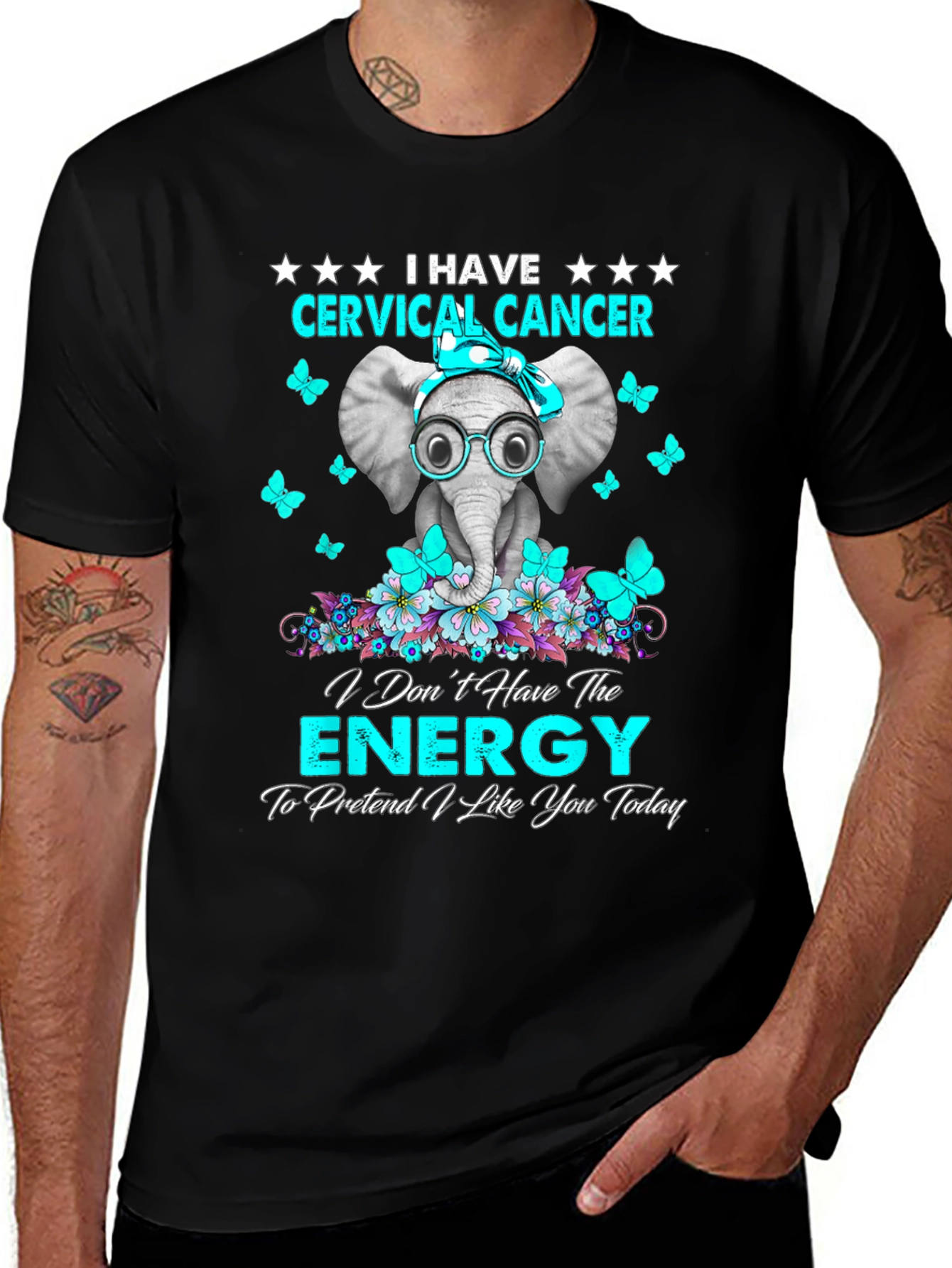 Cervical Cancer Awareness Elephant Graphic Tee