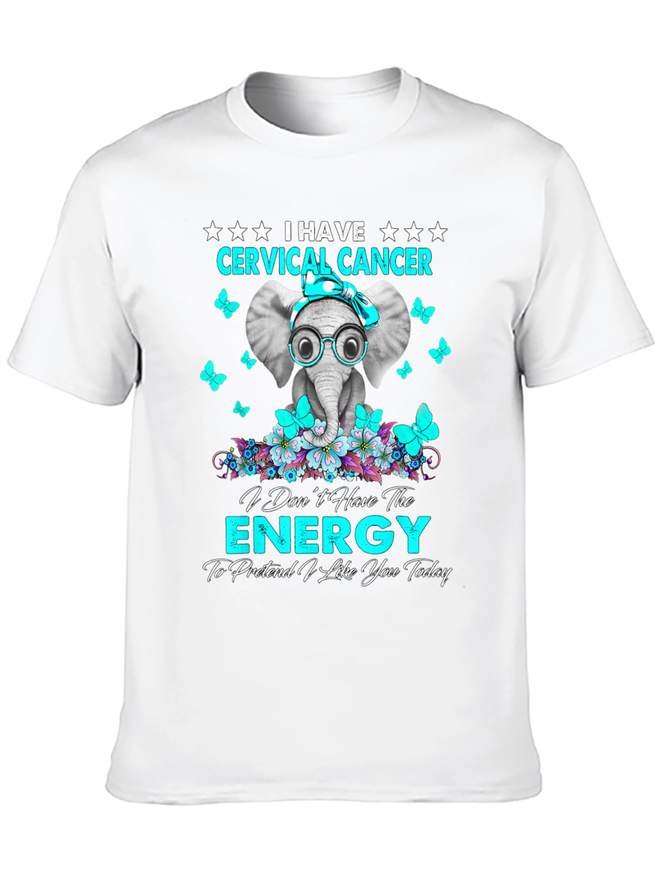 Cervical Cancer Awareness Elephant Graphic Tee