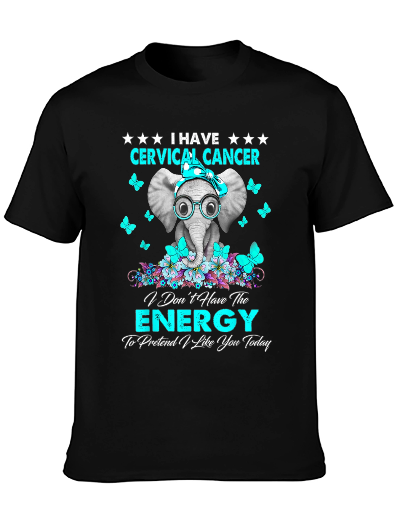 Cervical Cancer Awareness Elephant Graphic Tee