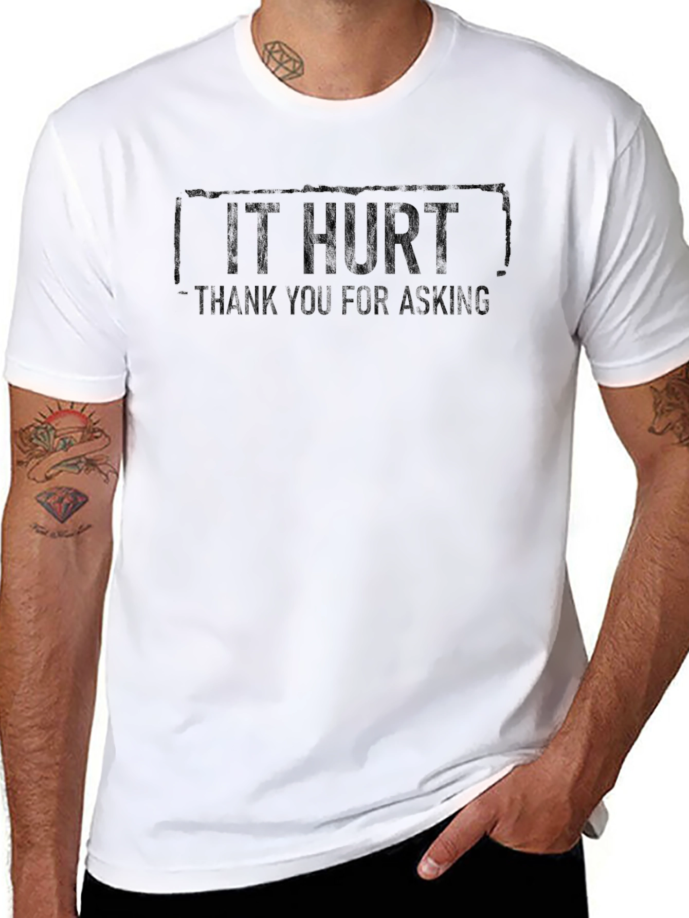 Funny IT HURT Graphic Tee - Sarcastic Comfort