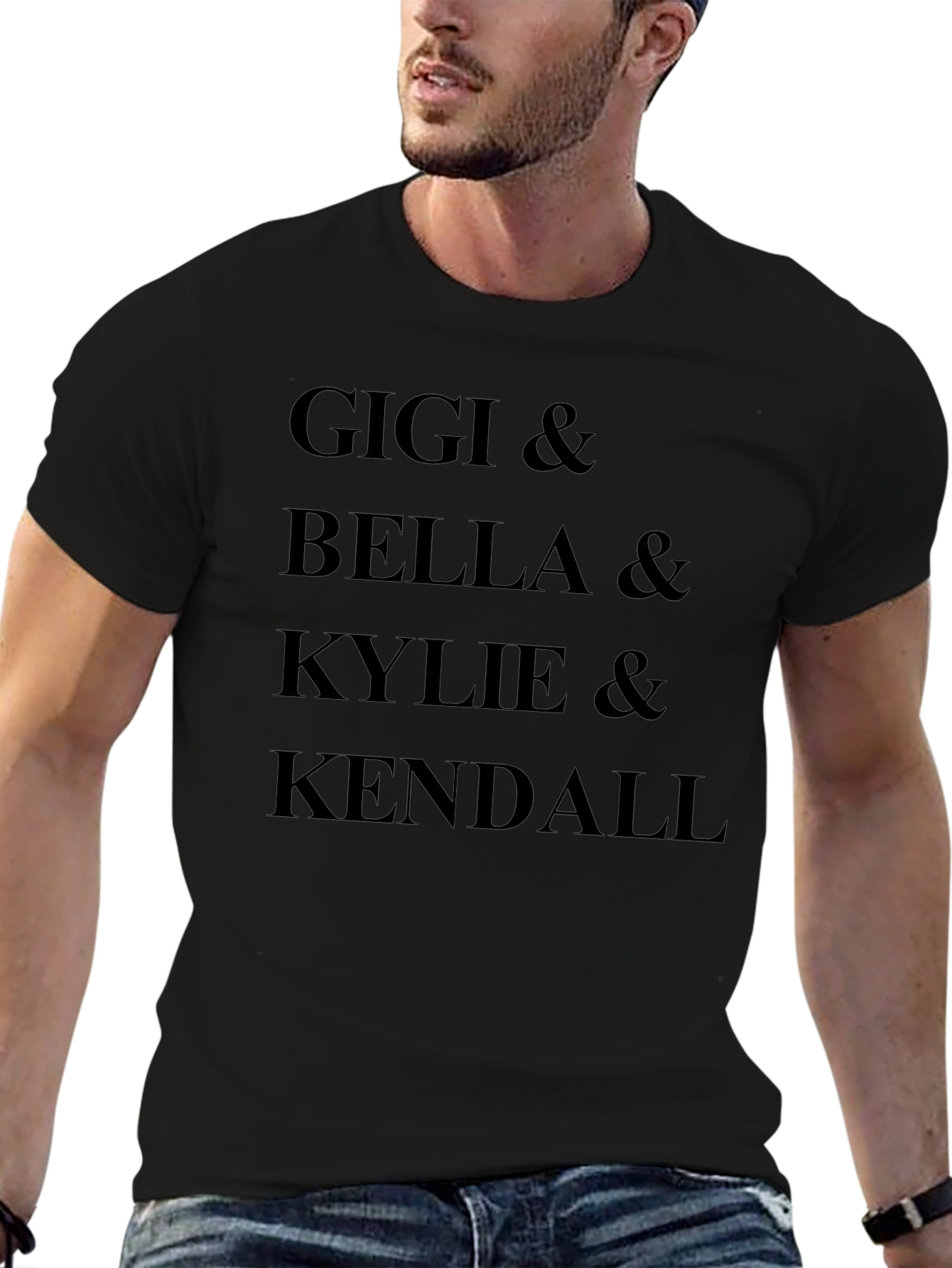 Gigi Bella Kylie Kendall Black Graphic Tee