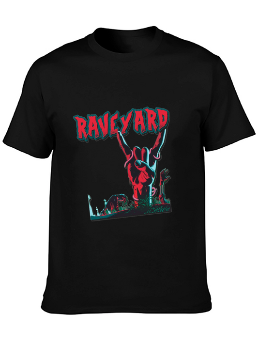 Raveyard Graphic Tee - Rock Hand Zombie Graveyard