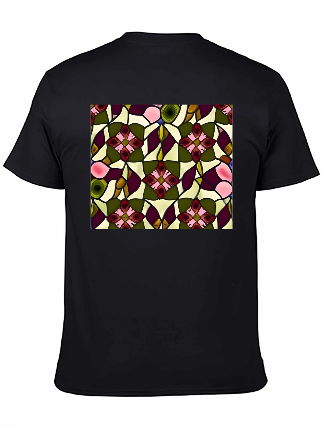 Floral Stained Glass Print T-Shirt