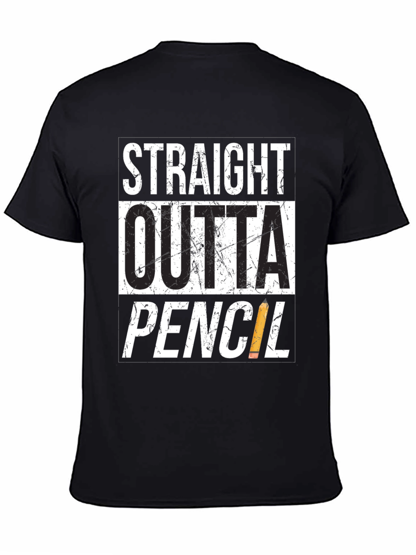 Straight Outta Pencil T-Shirt - Black Graphic Tee