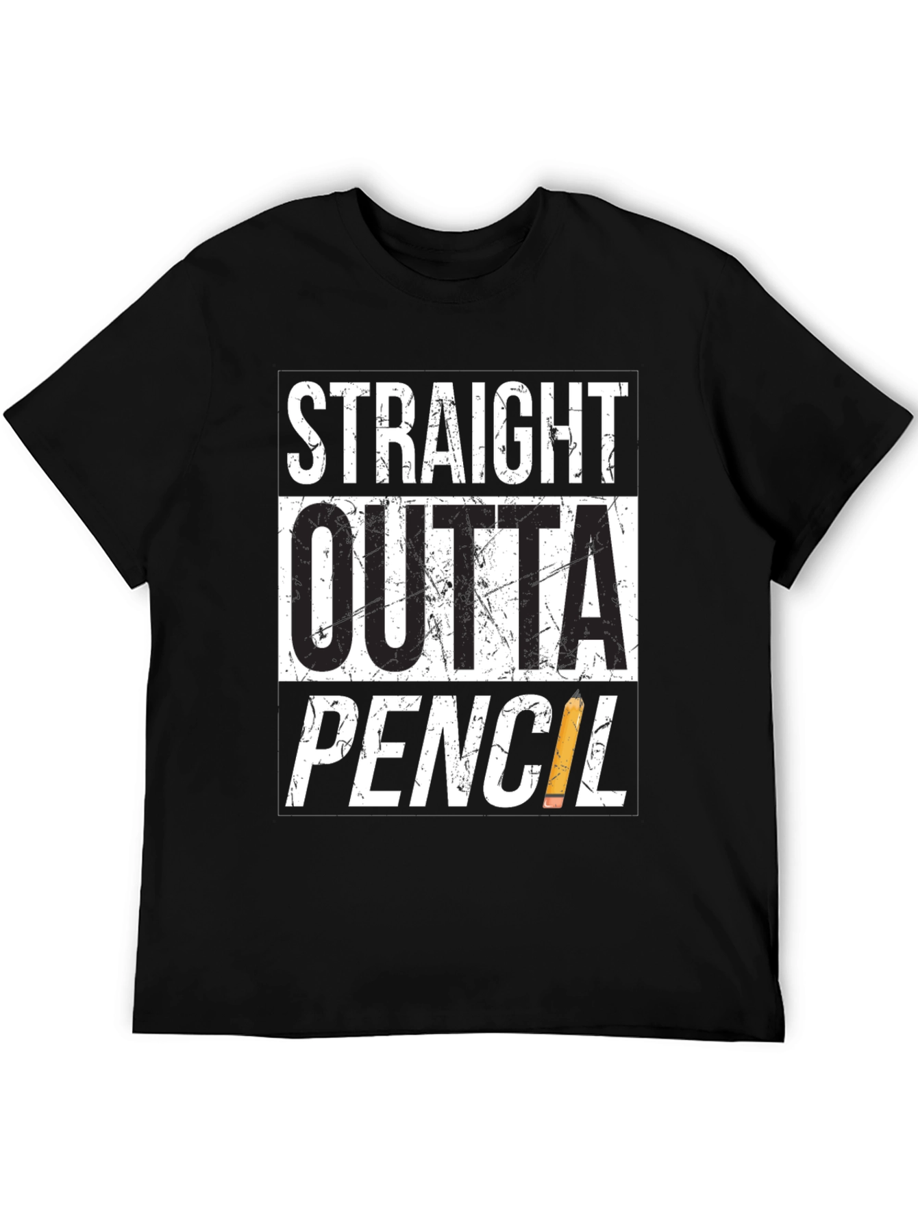 Straight Outta Pencil T-Shirt - Black Graphic Tee