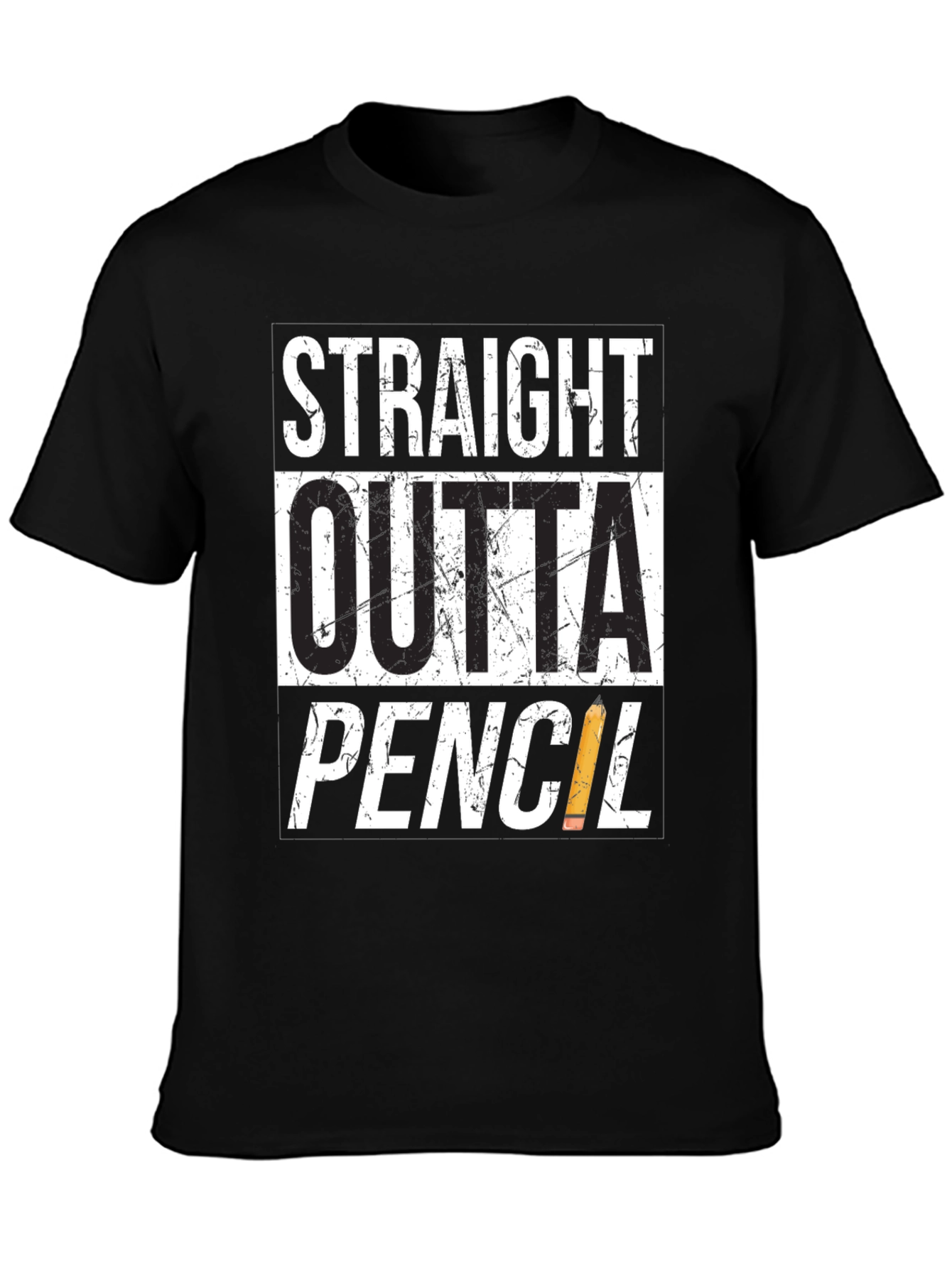 Straight Outta Pencil T-Shirt - Black Graphic Tee