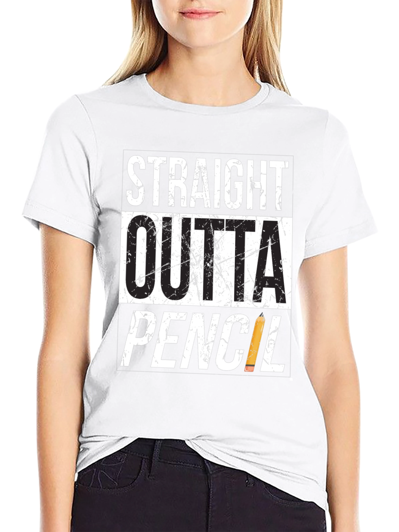 Straight Outta Pencil T-Shirt - Black Graphic Tee