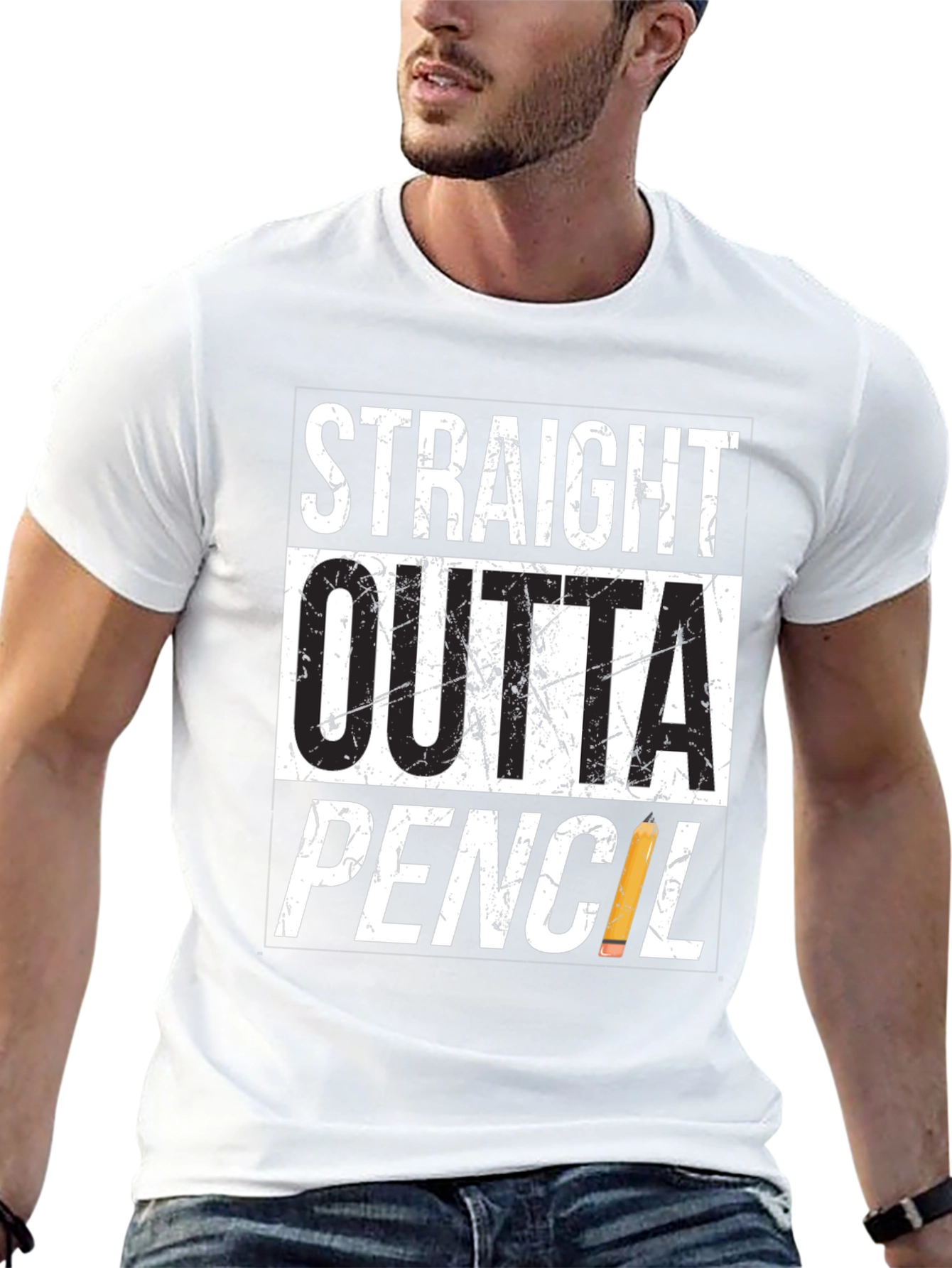 Straight Outta Pencil T-Shirt - Black Graphic Tee