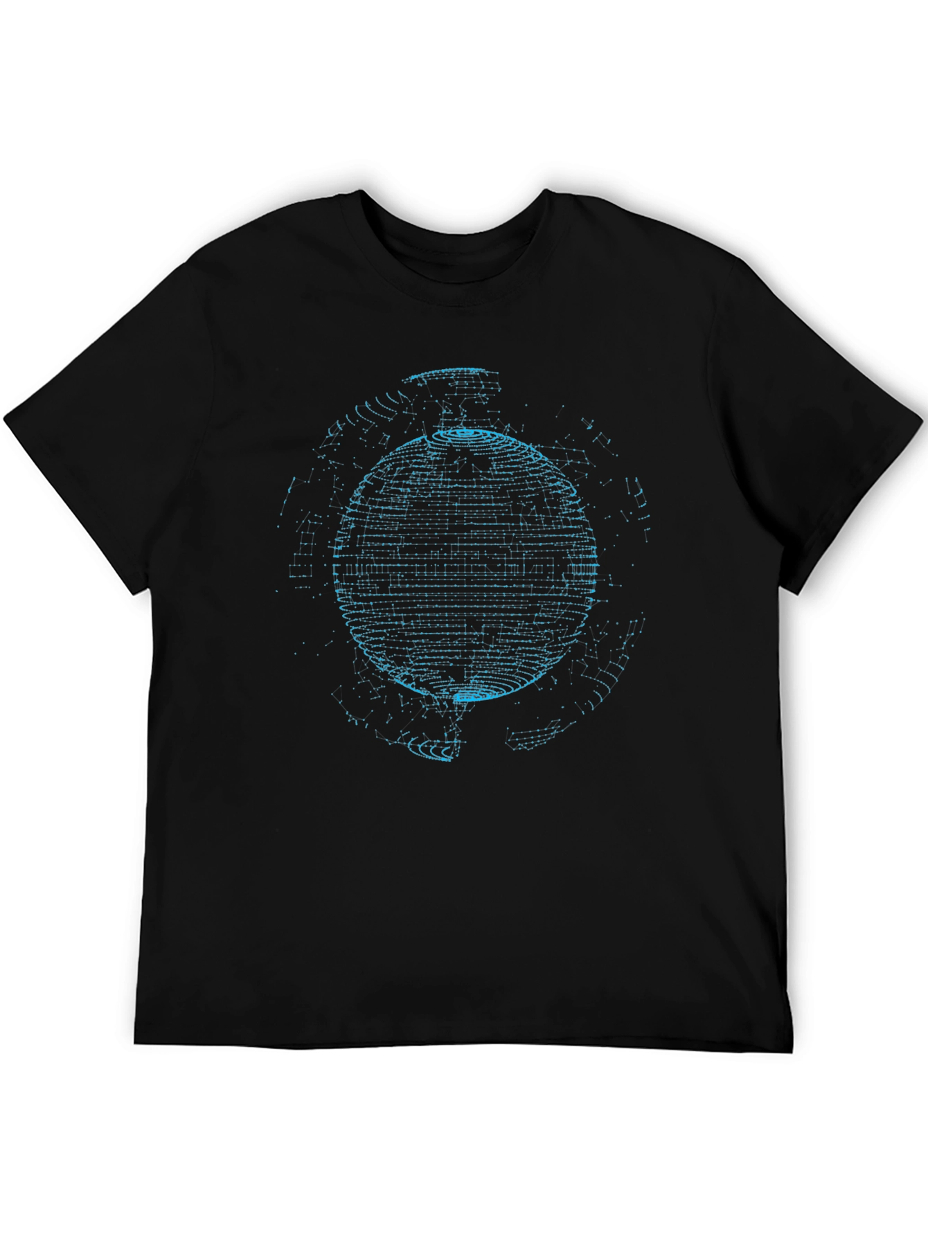 Abstract Sphere Graphic Black T-Shirt