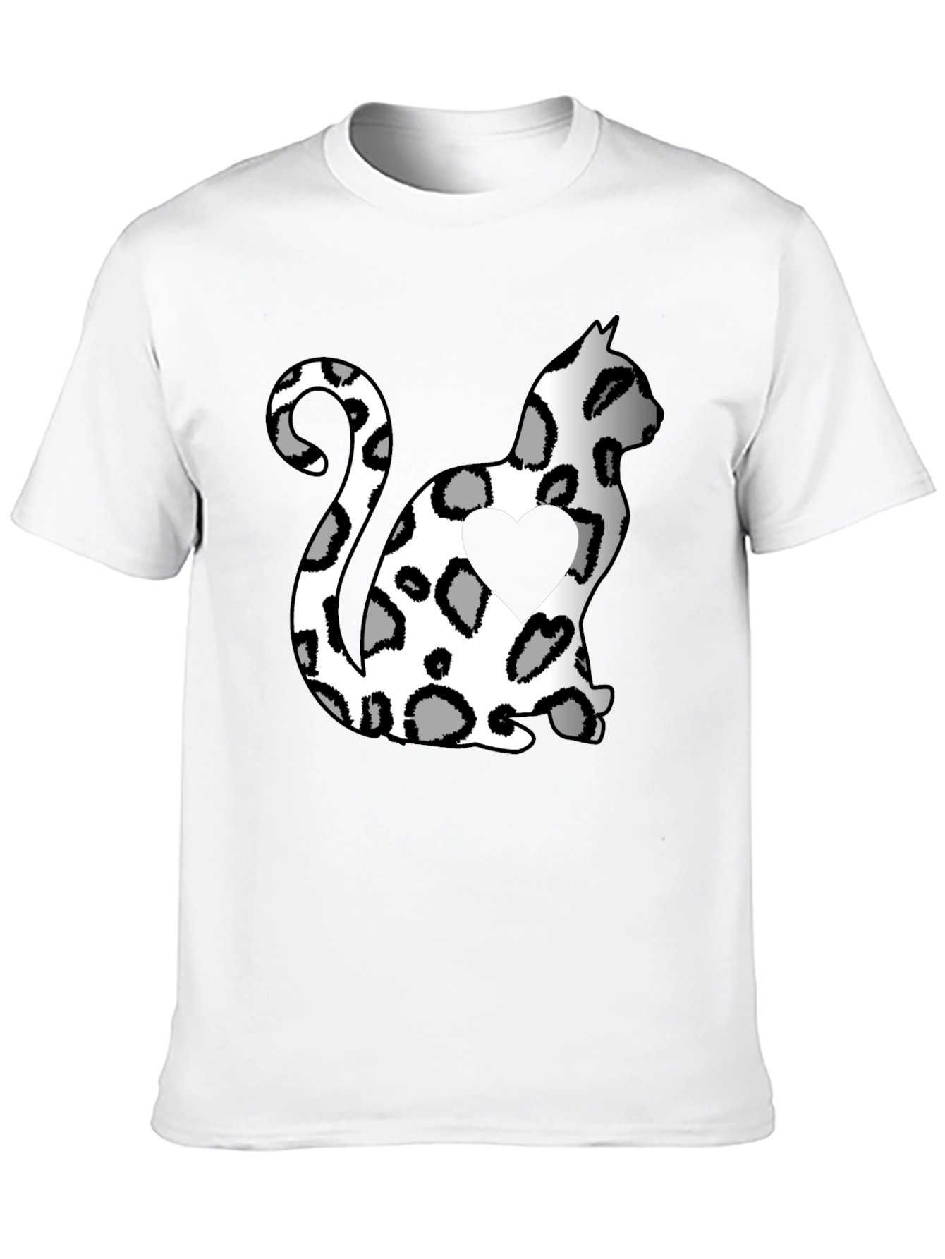 Cat Print Heart T-Shirt - Stylish & Unique