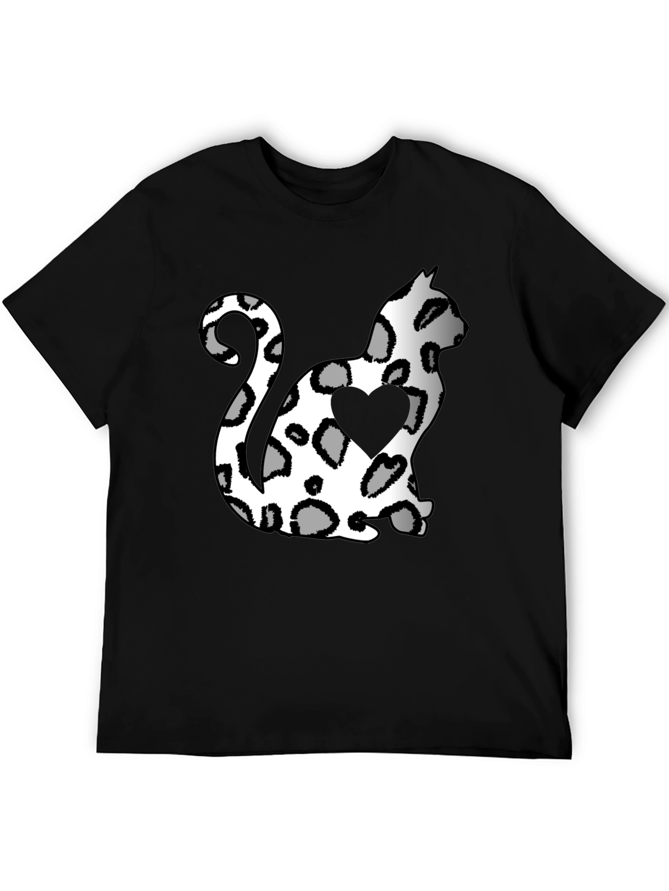 Cat Print Heart T-Shirt - Stylish & Unique