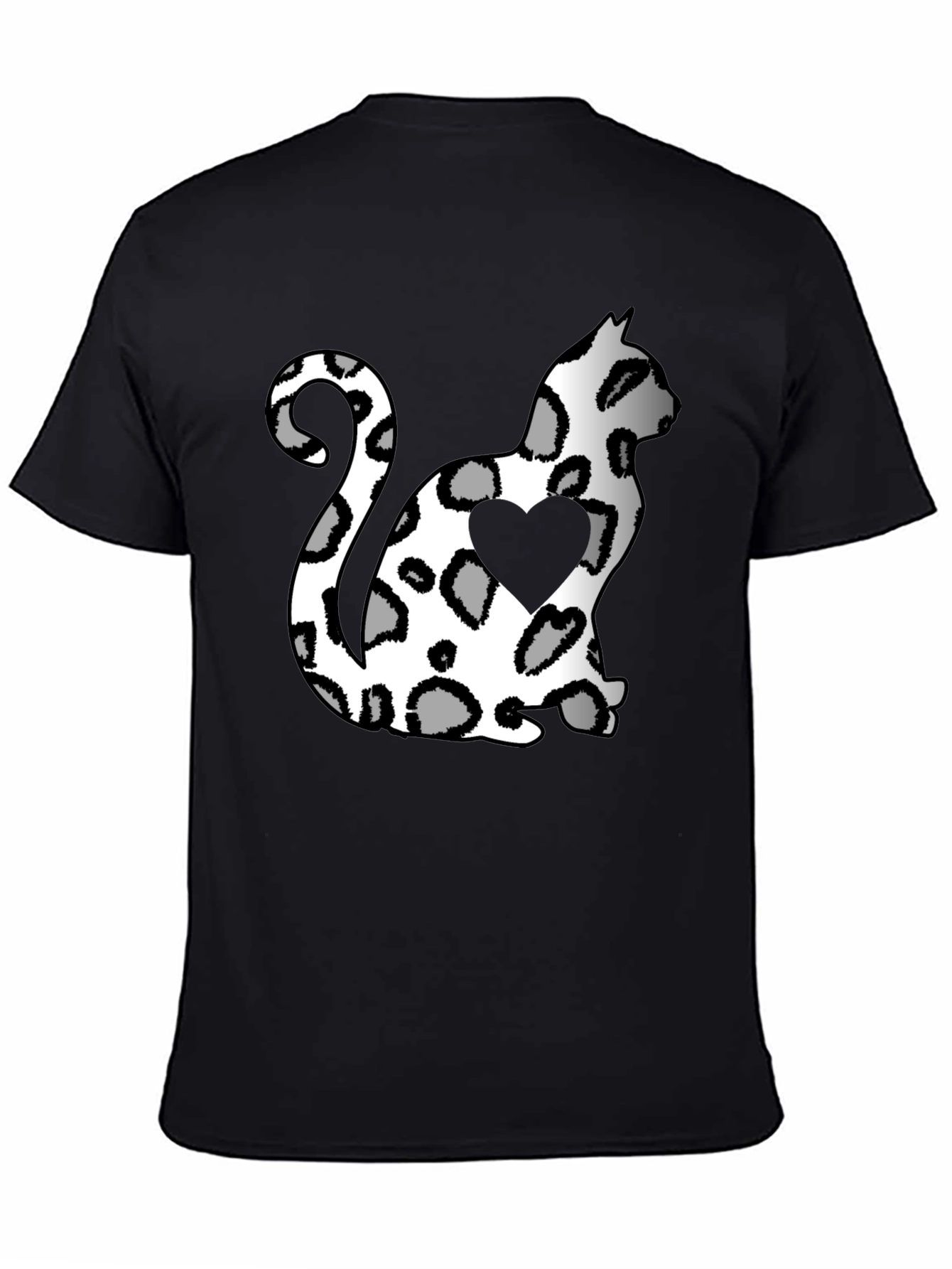 Cat Print Heart T-Shirt - Stylish & Unique