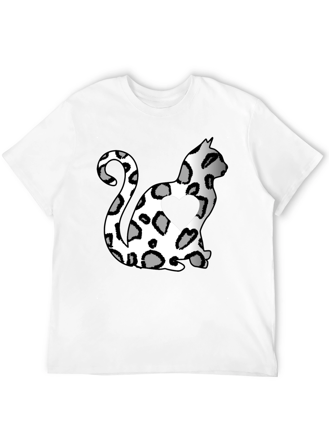 Cat Print Heart T-Shirt - Stylish & Unique