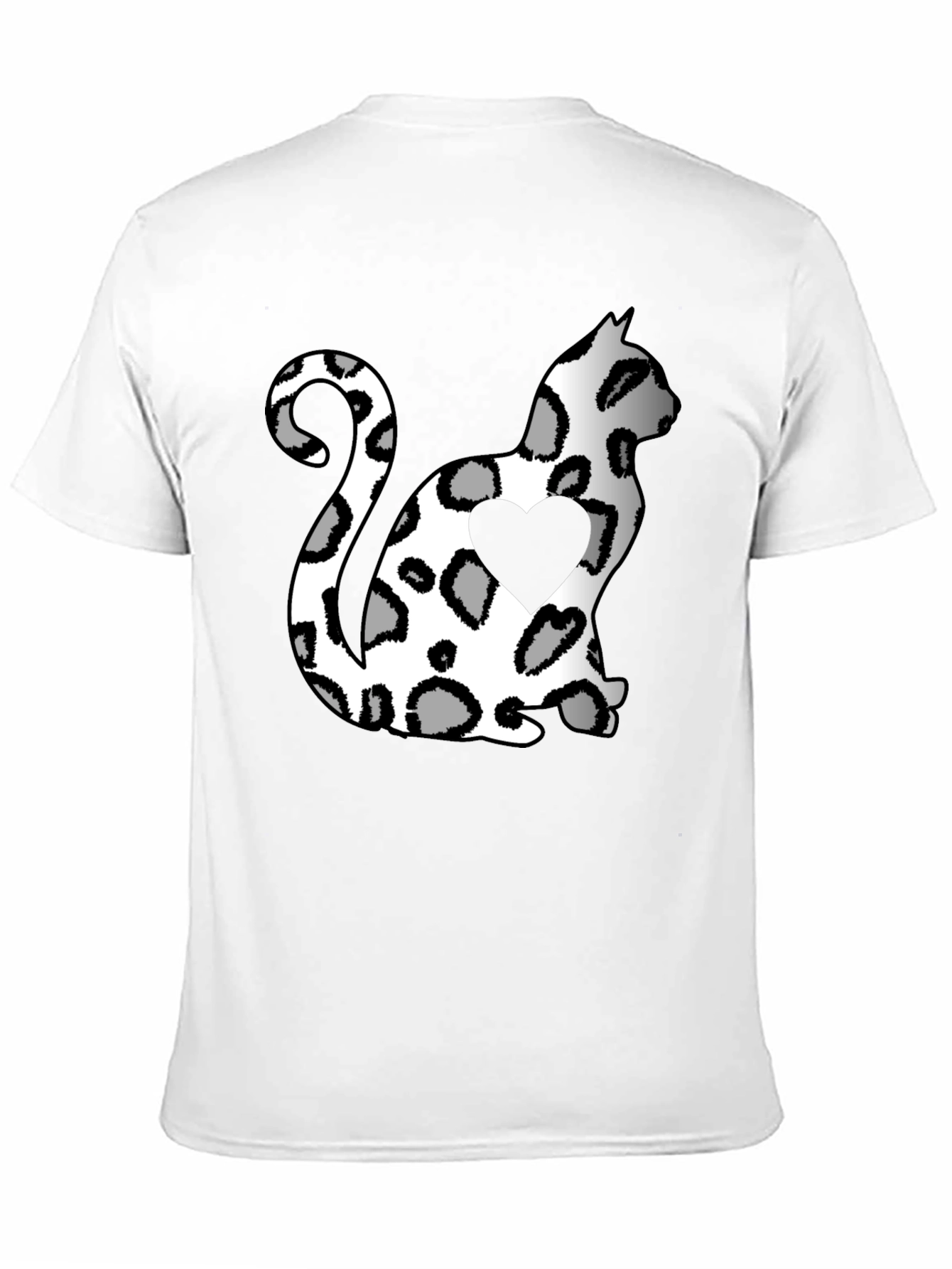 Cat Print Heart T-Shirt - Stylish & Unique