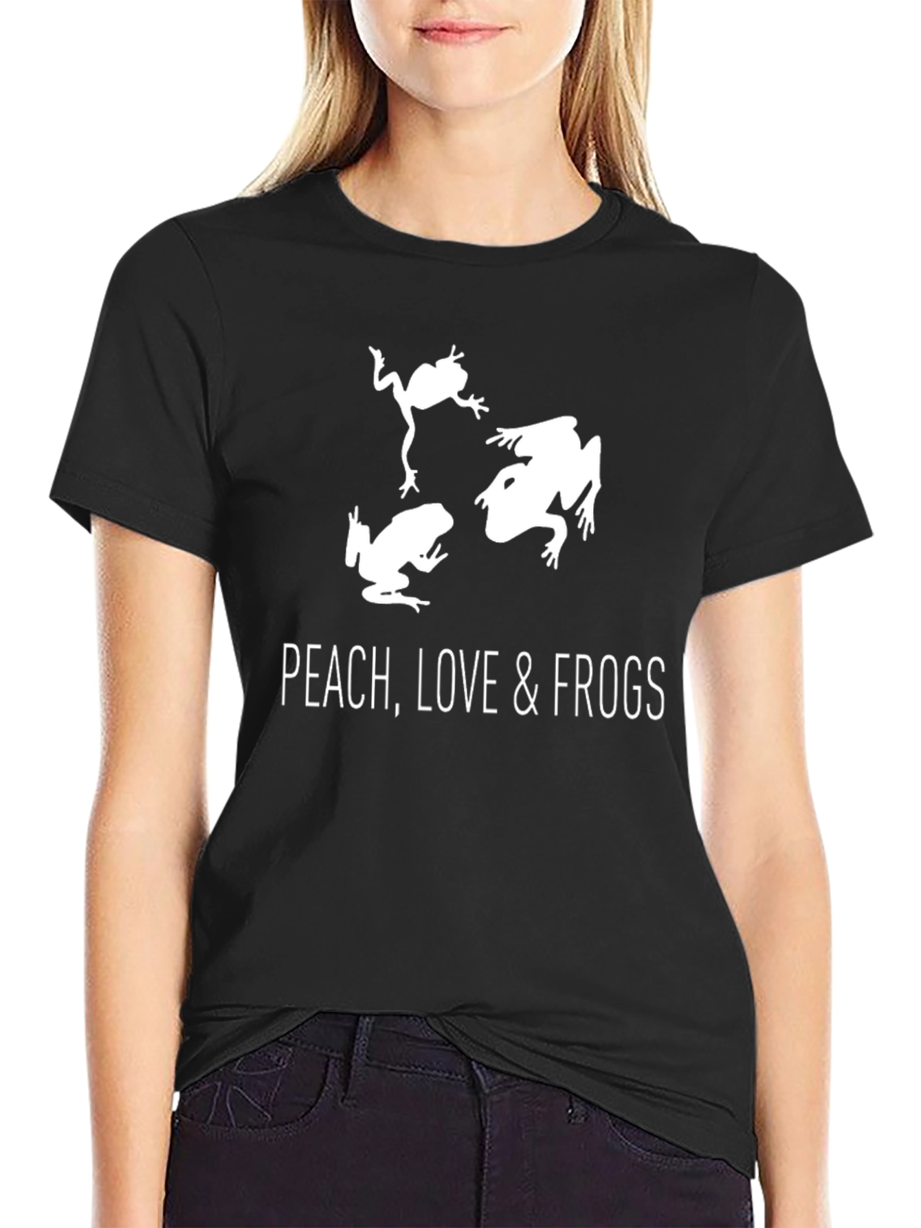 Peach Love & Frogs Graphic Tee