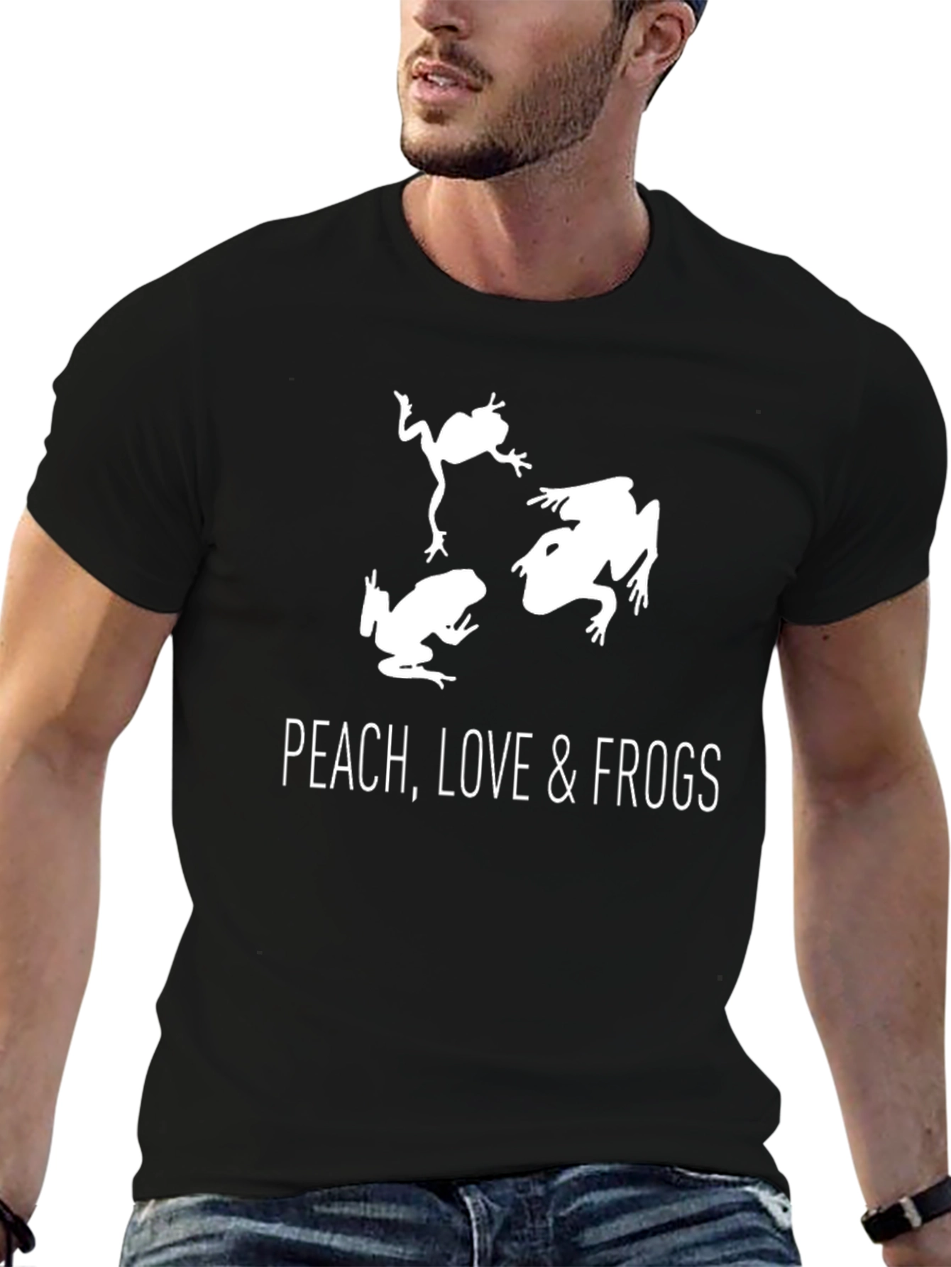 Peach Love & Frogs Graphic Tee