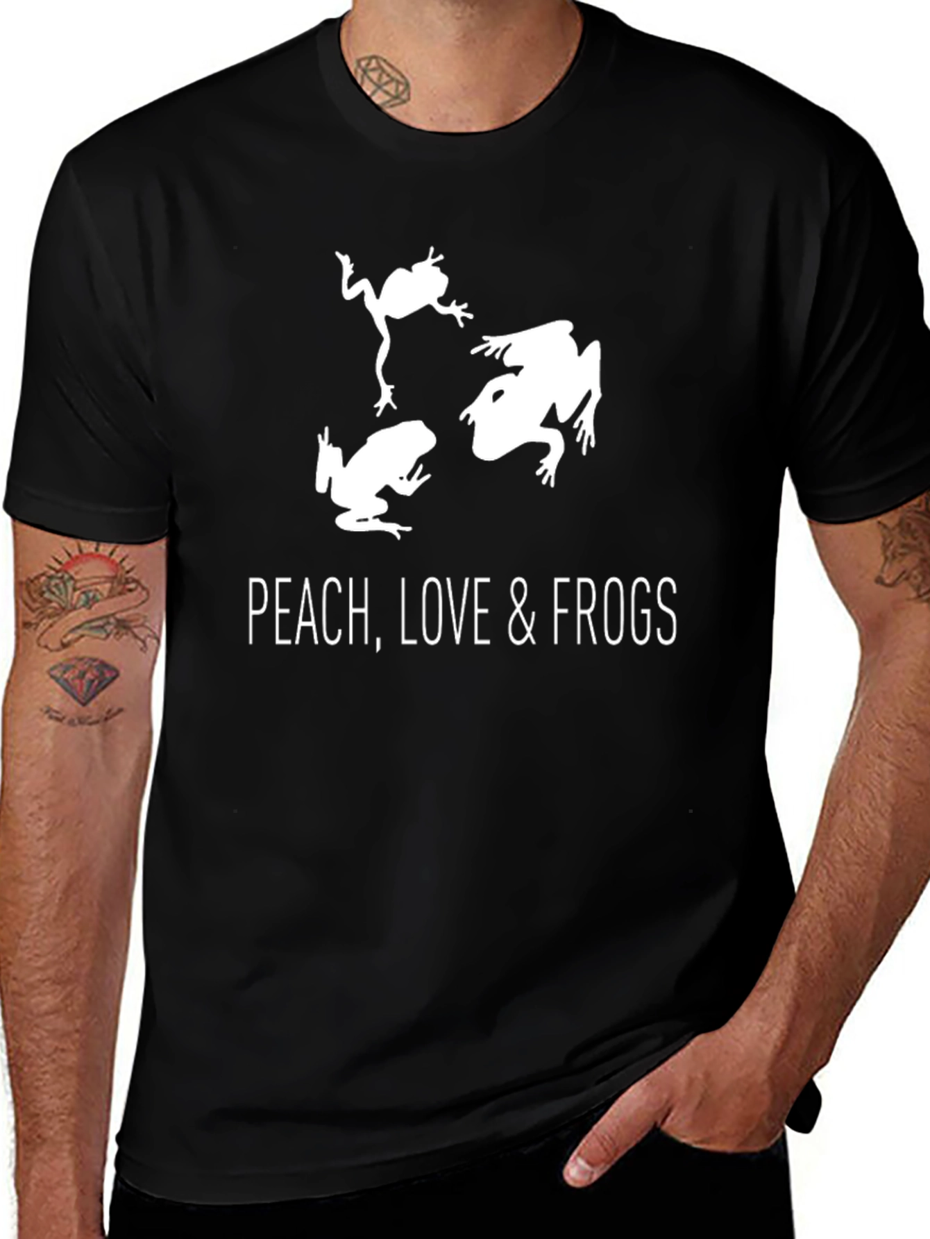 Peach Love & Frogs Graphic Tee