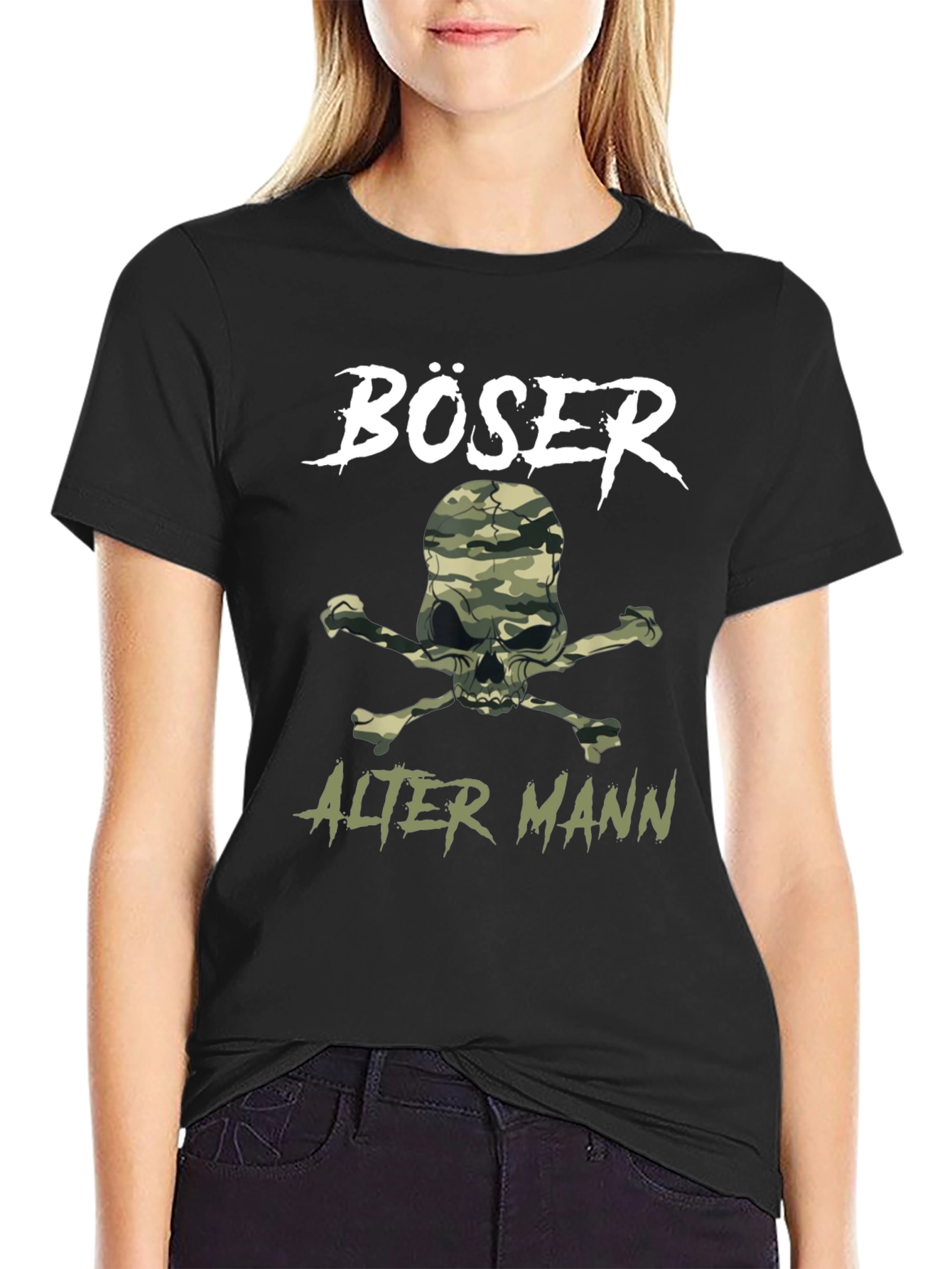 BÖSER Alter Mann T-Shirt - Camo Skull