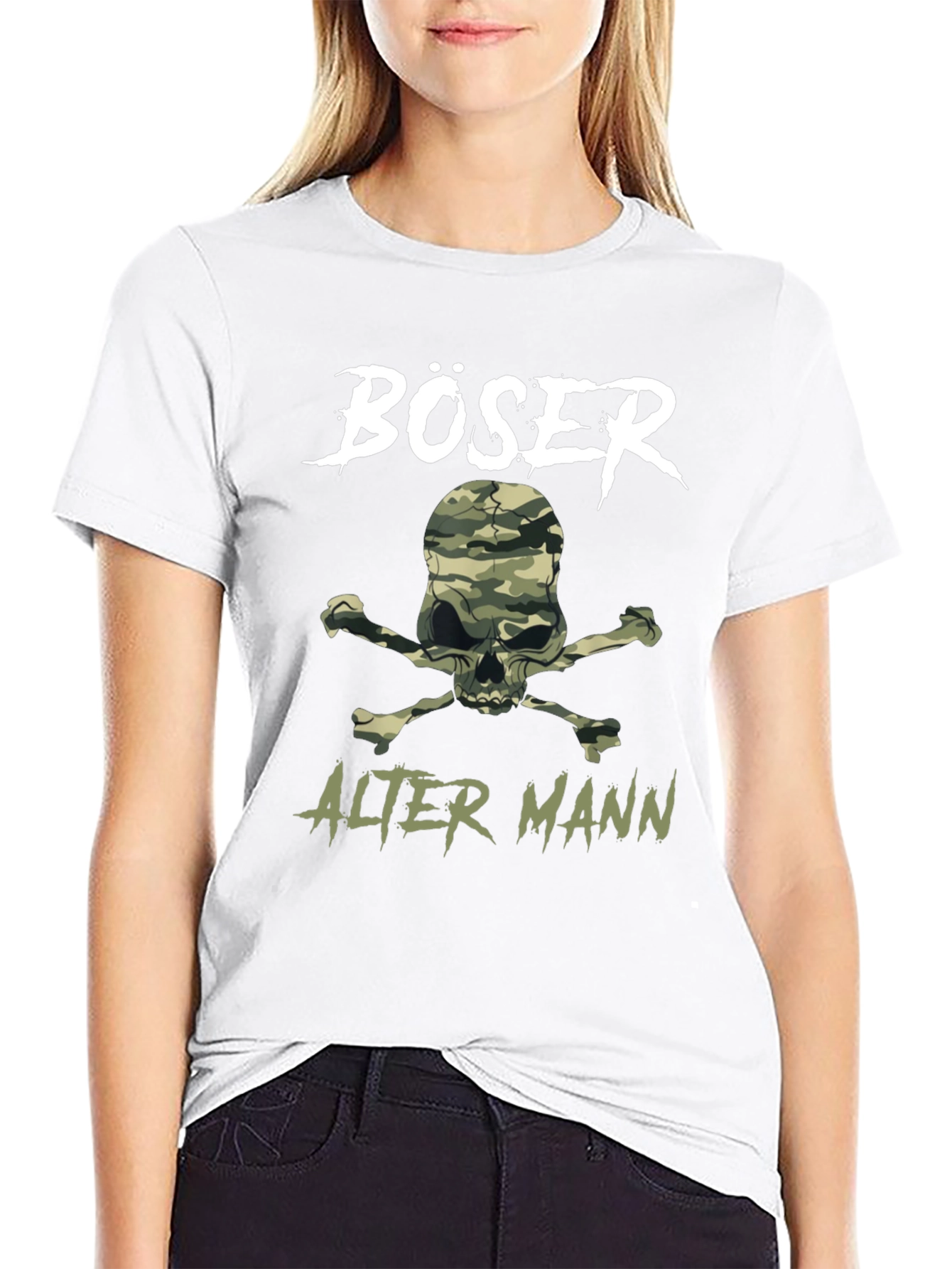 BÖSER Alter Mann T-Shirt - Camo Skull