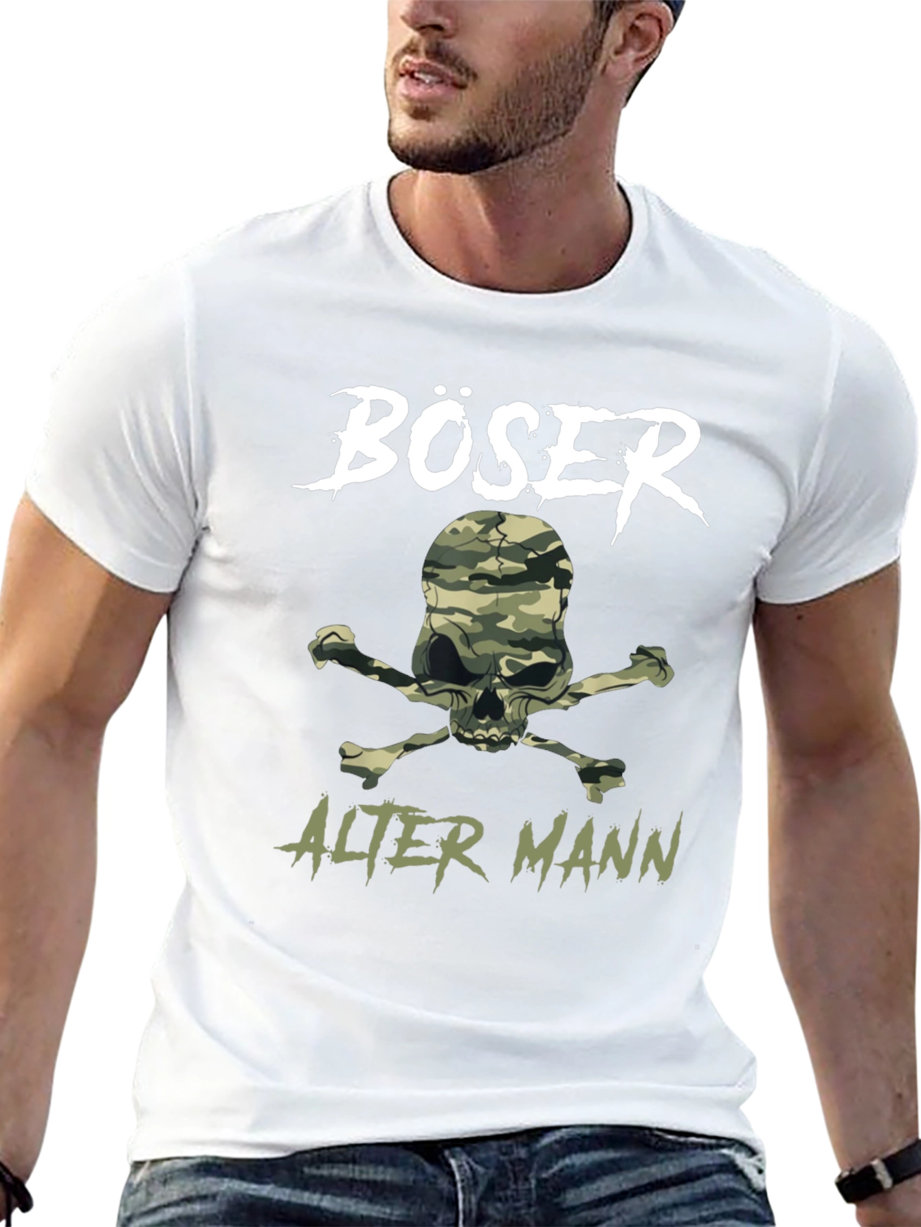 BÖSER Alter Mann T-Shirt - Camo Skull