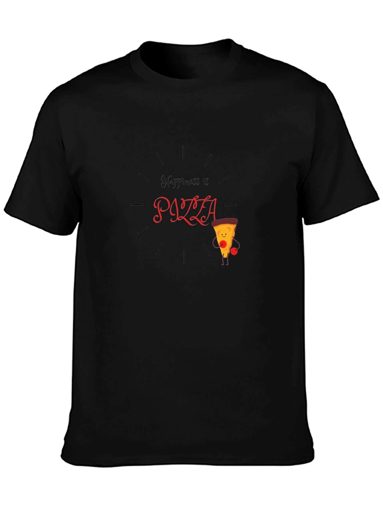 Happiness is Pizza T-Shirt - Fun Graphic Tee