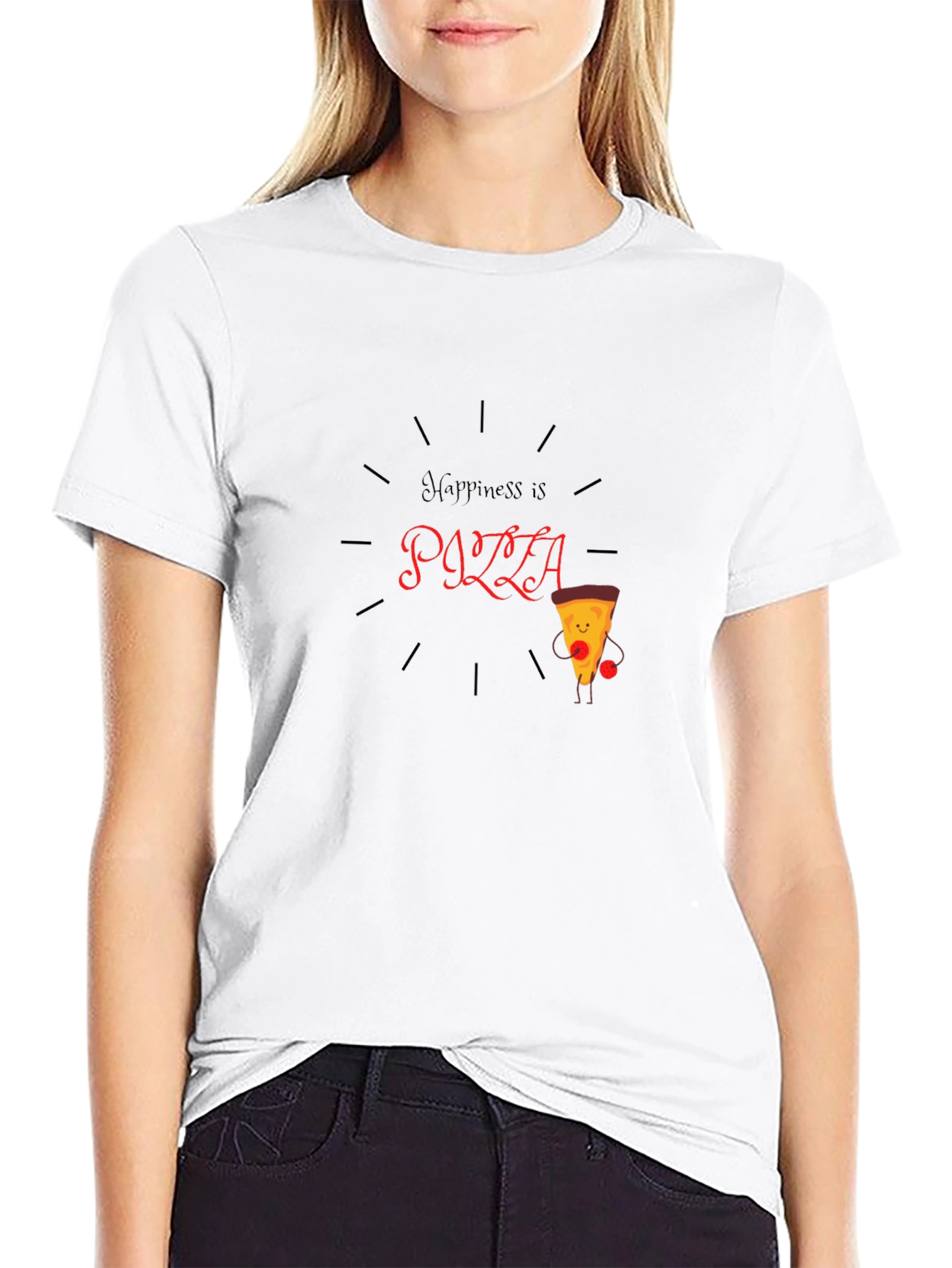 Happiness is Pizza T-Shirt - Fun Graphic Tee