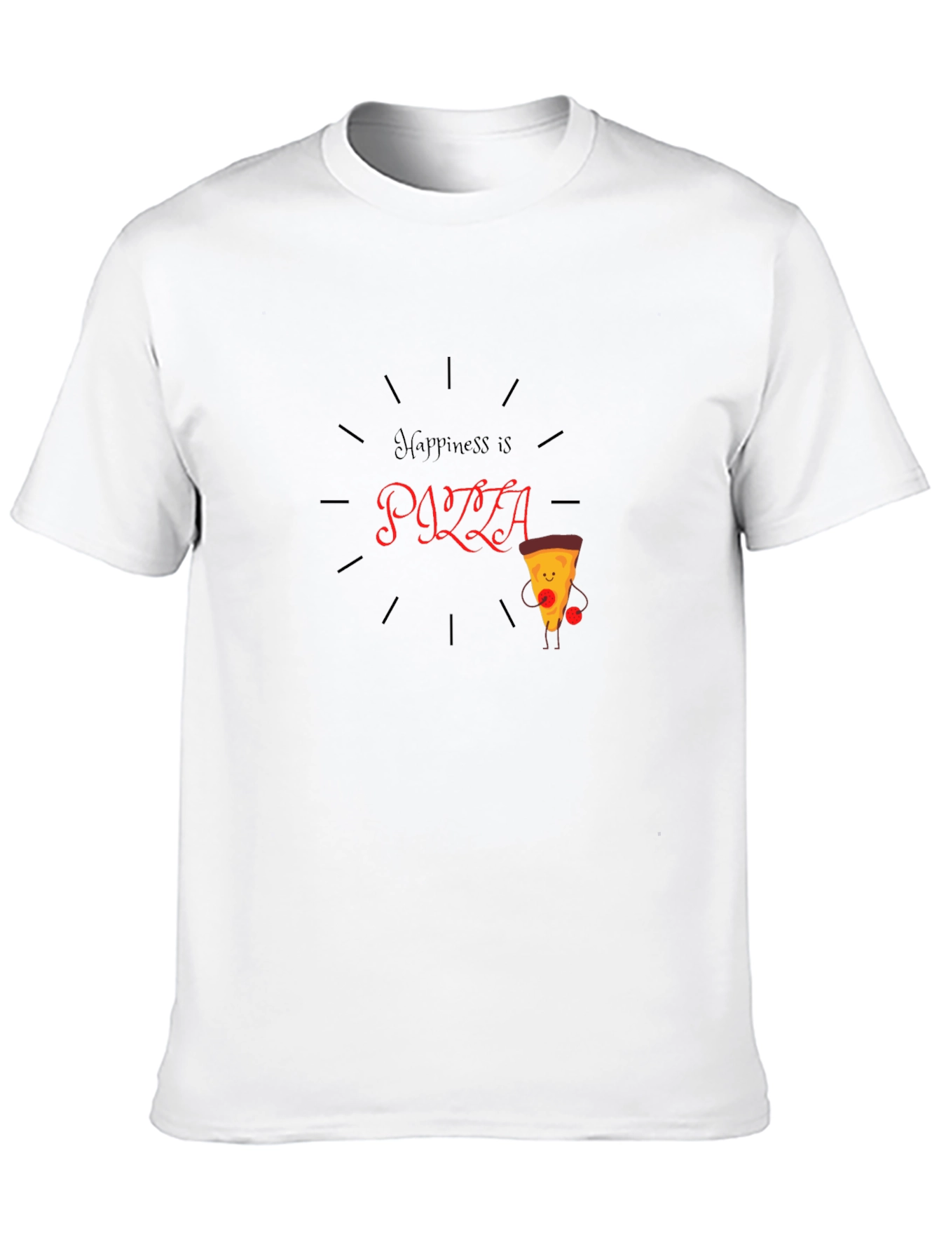 Happiness is Pizza T-Shirt - Fun Graphic Tee