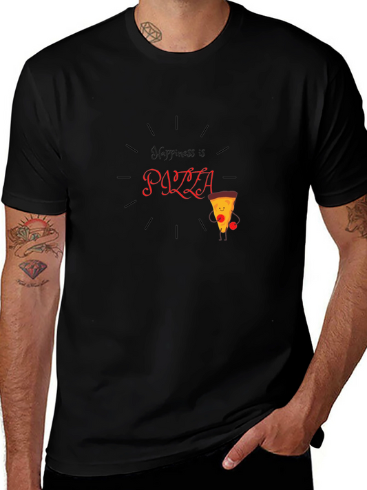 Happiness is Pizza T-Shirt - Fun Graphic Tee