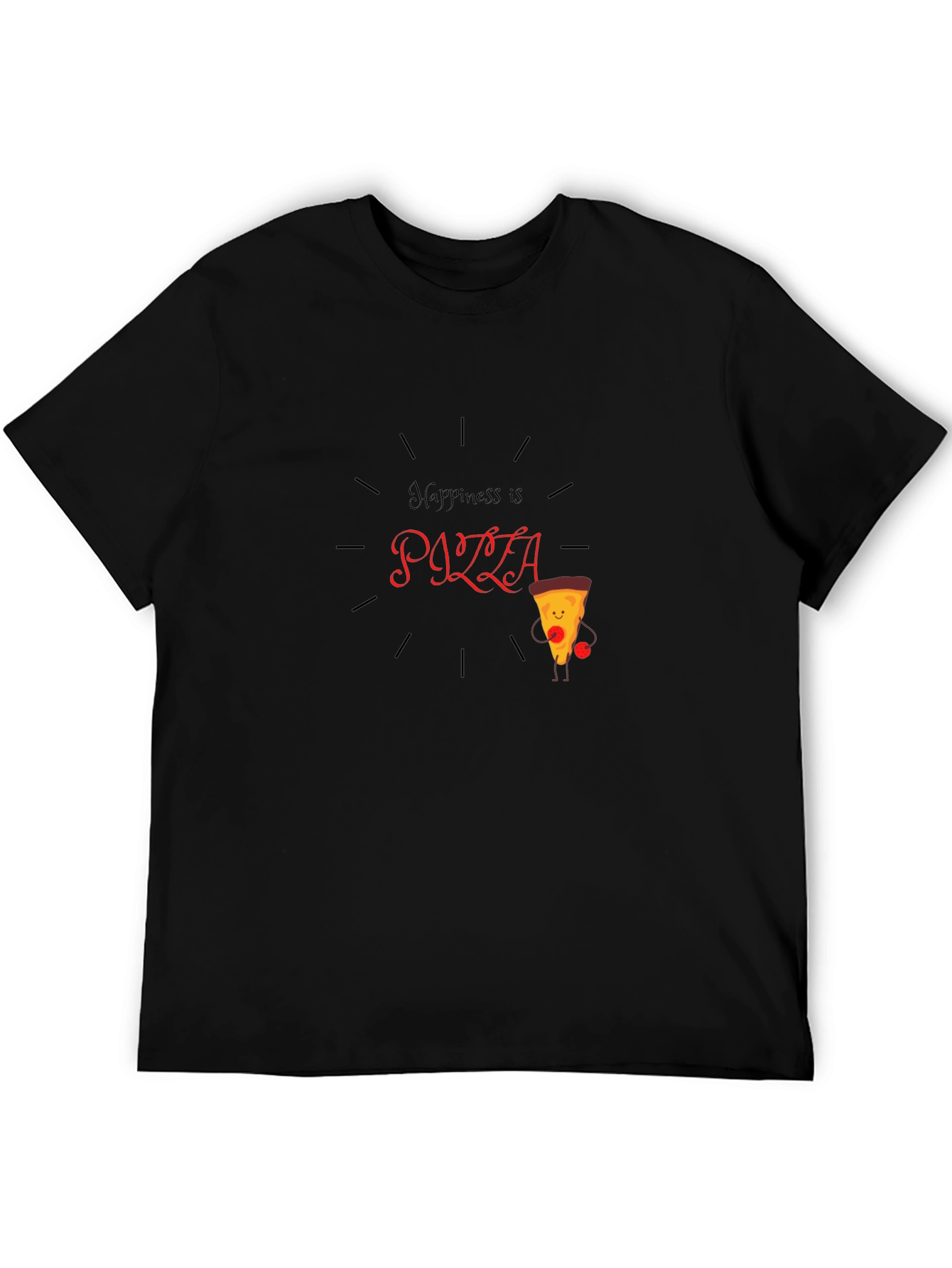 Happiness is Pizza T-Shirt - Fun Graphic Tee