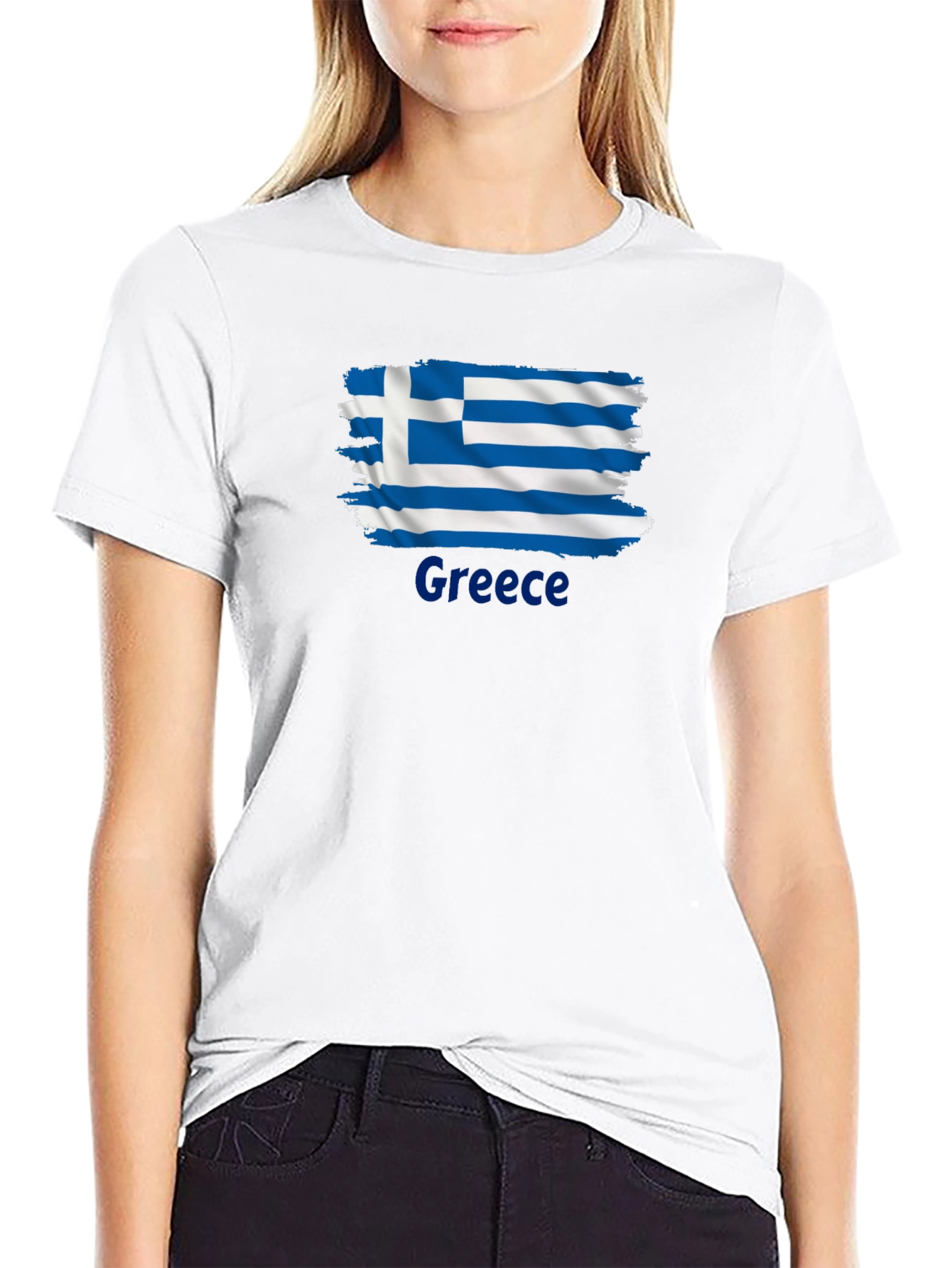 Greece Flag T-Shirt - Mens Black Tee