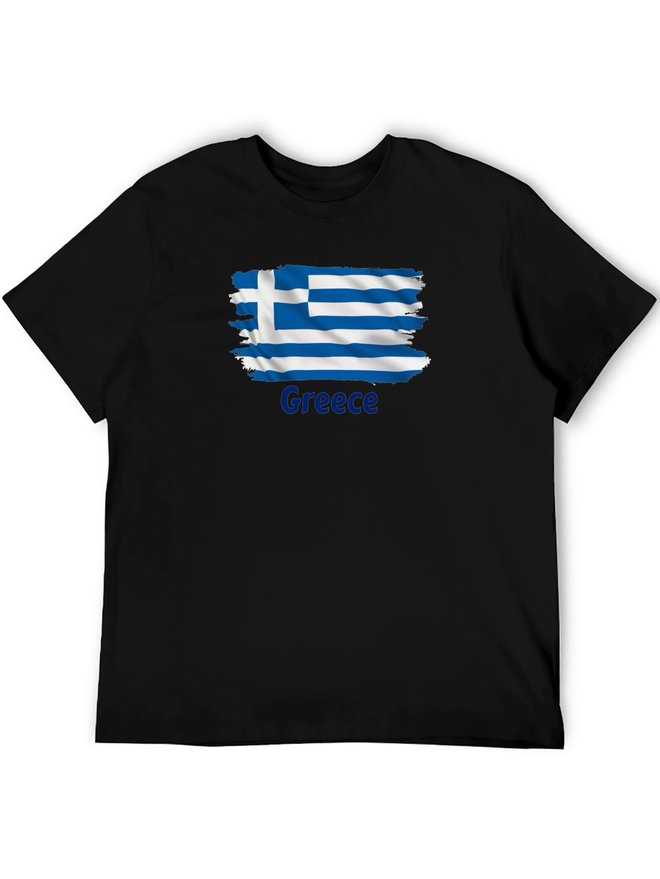 Greece Flag T-Shirt - Mens Black Tee