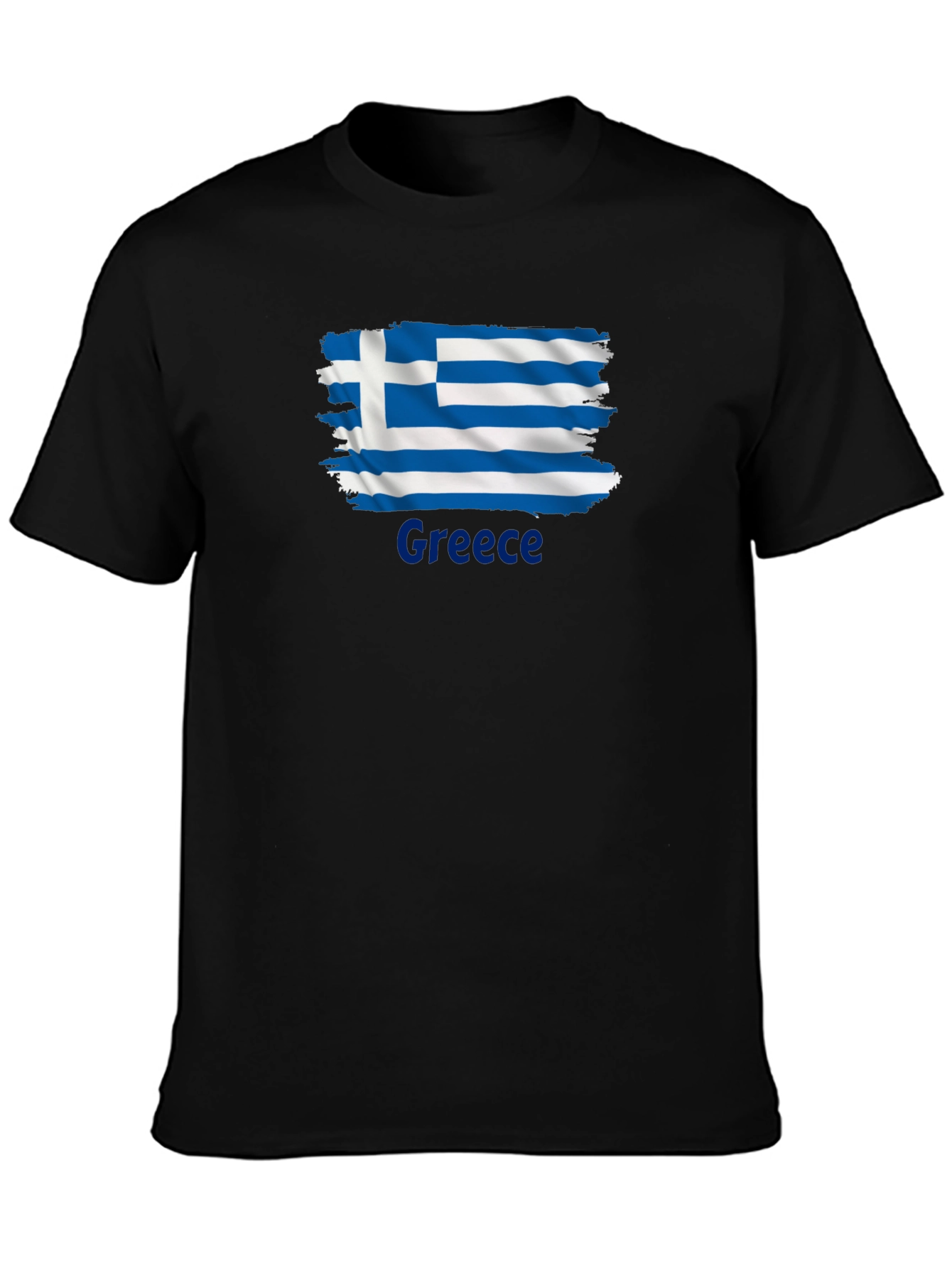 Greece Flag T-Shirt - Mens Black Tee
