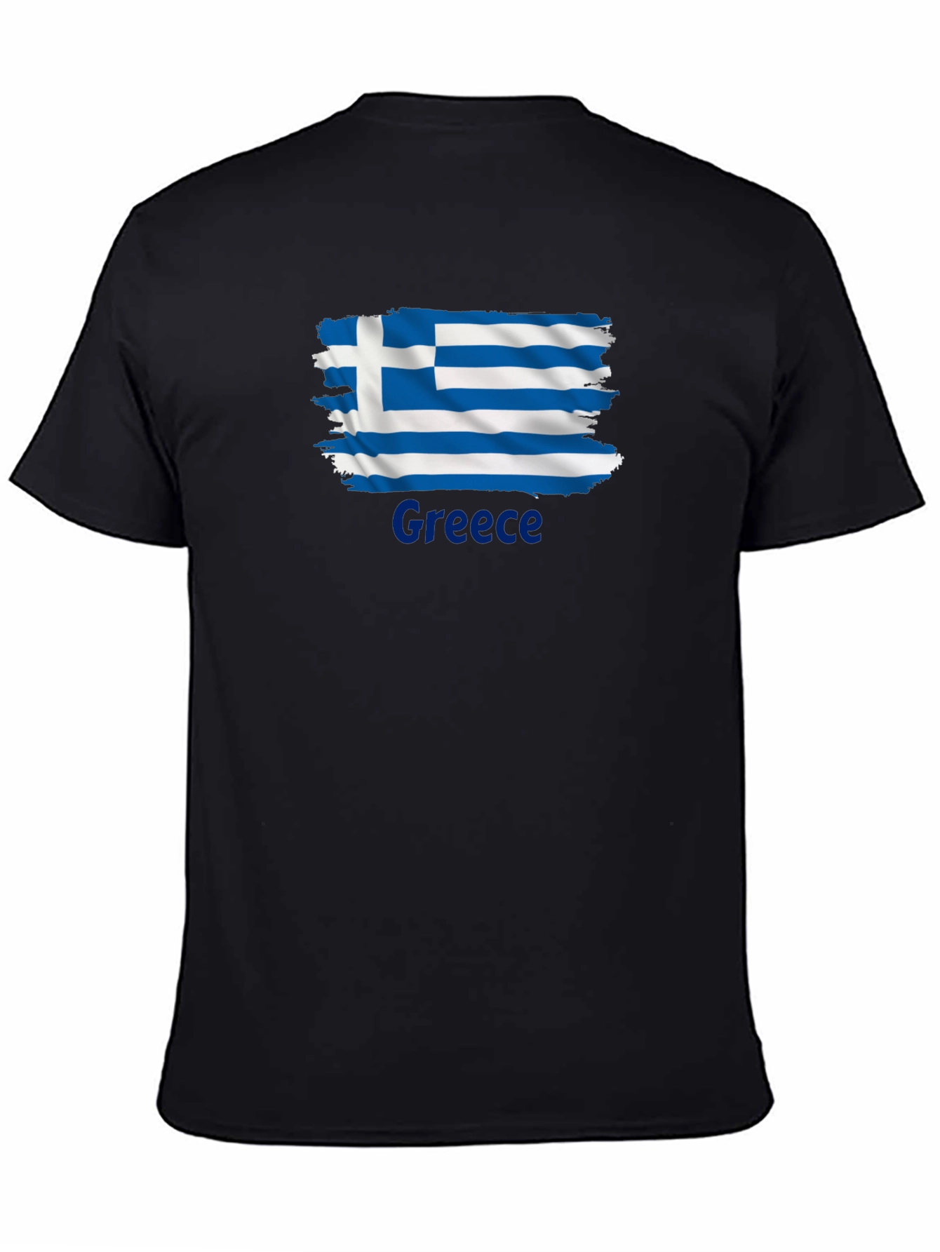 Greece Flag T-Shirt - Mens Black Tee