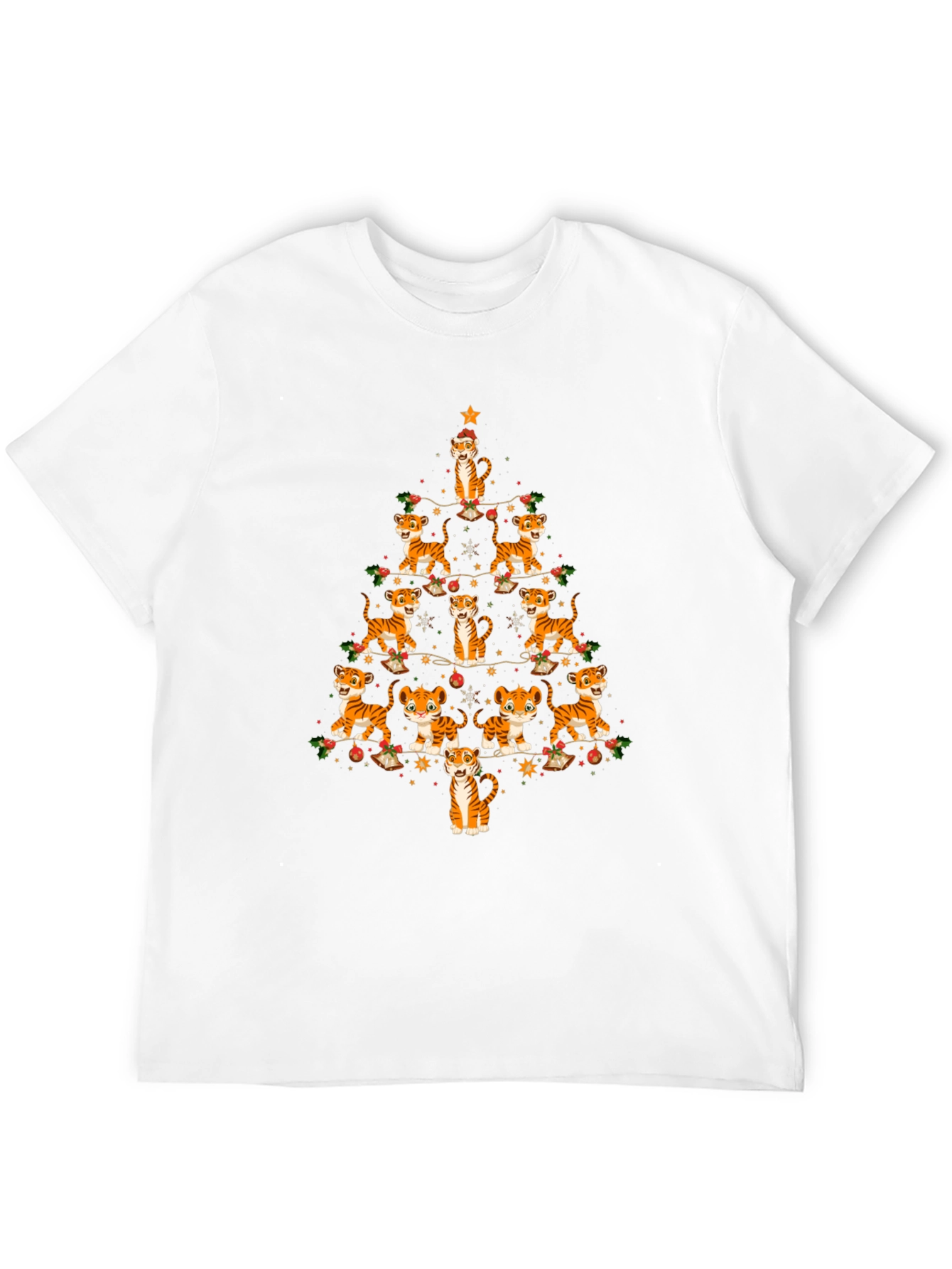 Tiger Christmas Tree T-Shirt - Holiday Tee