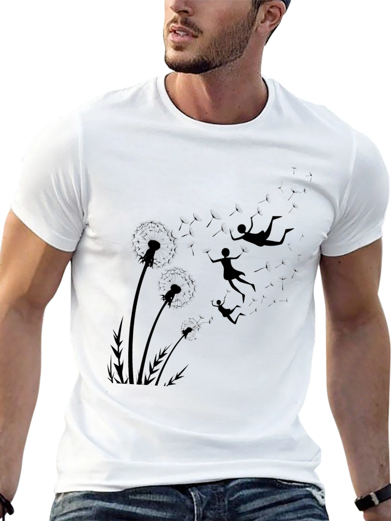 Dandelion Dreams Tee - Whimsical Black T-Shirt